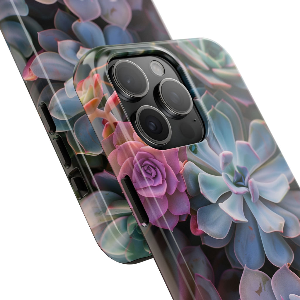 Pastel Succulent Flower Design Durable Phone Case - Tough Protection for iPhones