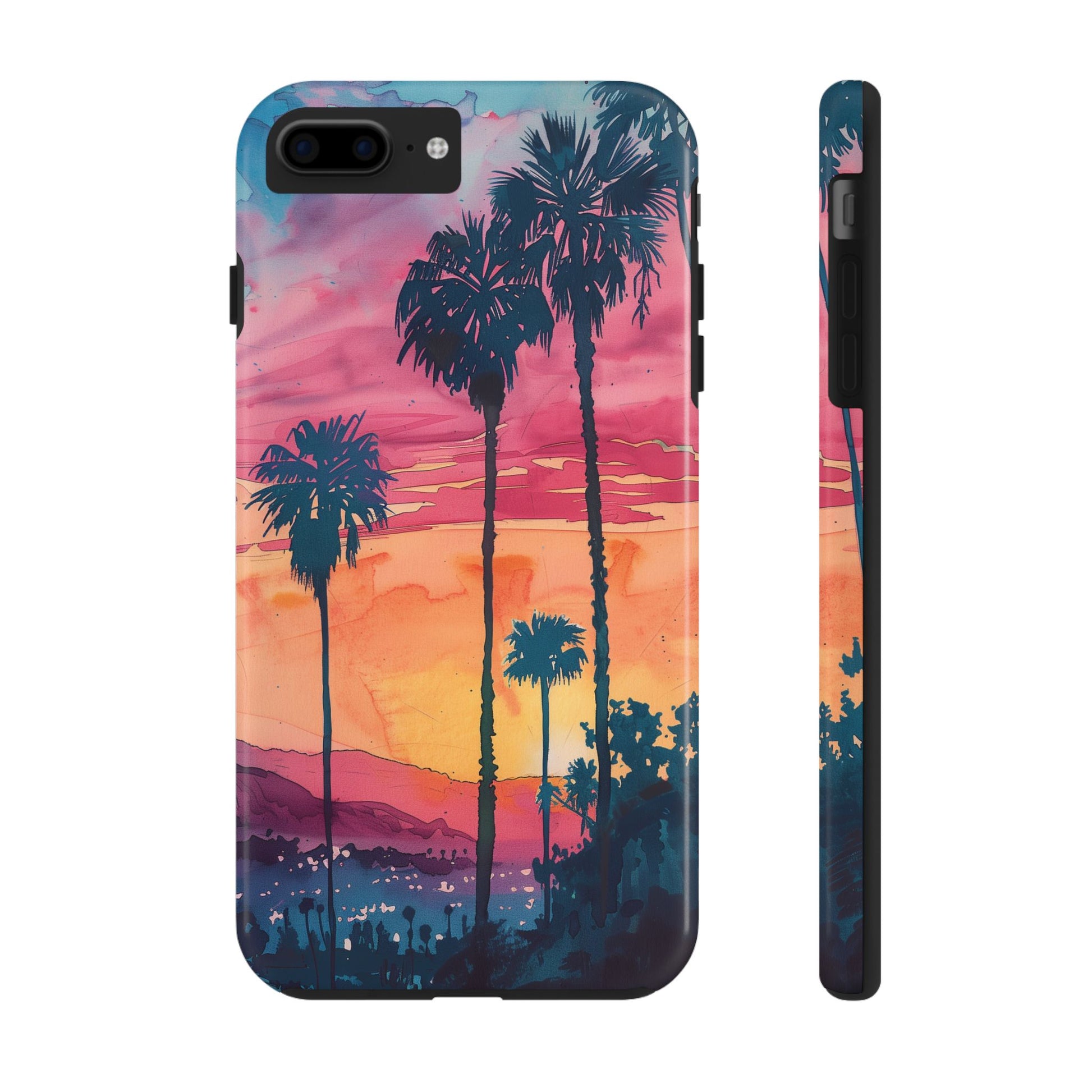 Los Angeles Sunset iPhone Case, Golden Hour Scenic View, Hollywood Hills Sunset Phone Case, Palm Trees Phone Case, iphone 15 pro max case