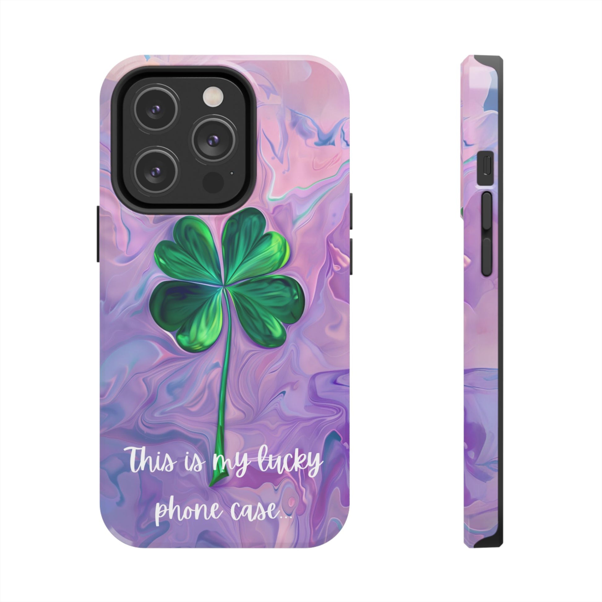 St Patrick's Day Lucky Phone Case Four Leaf Clover Durable Phone Case Good Luck Charm Protective iPhone 13 14 15 16 Pro Max Plus Galaxy