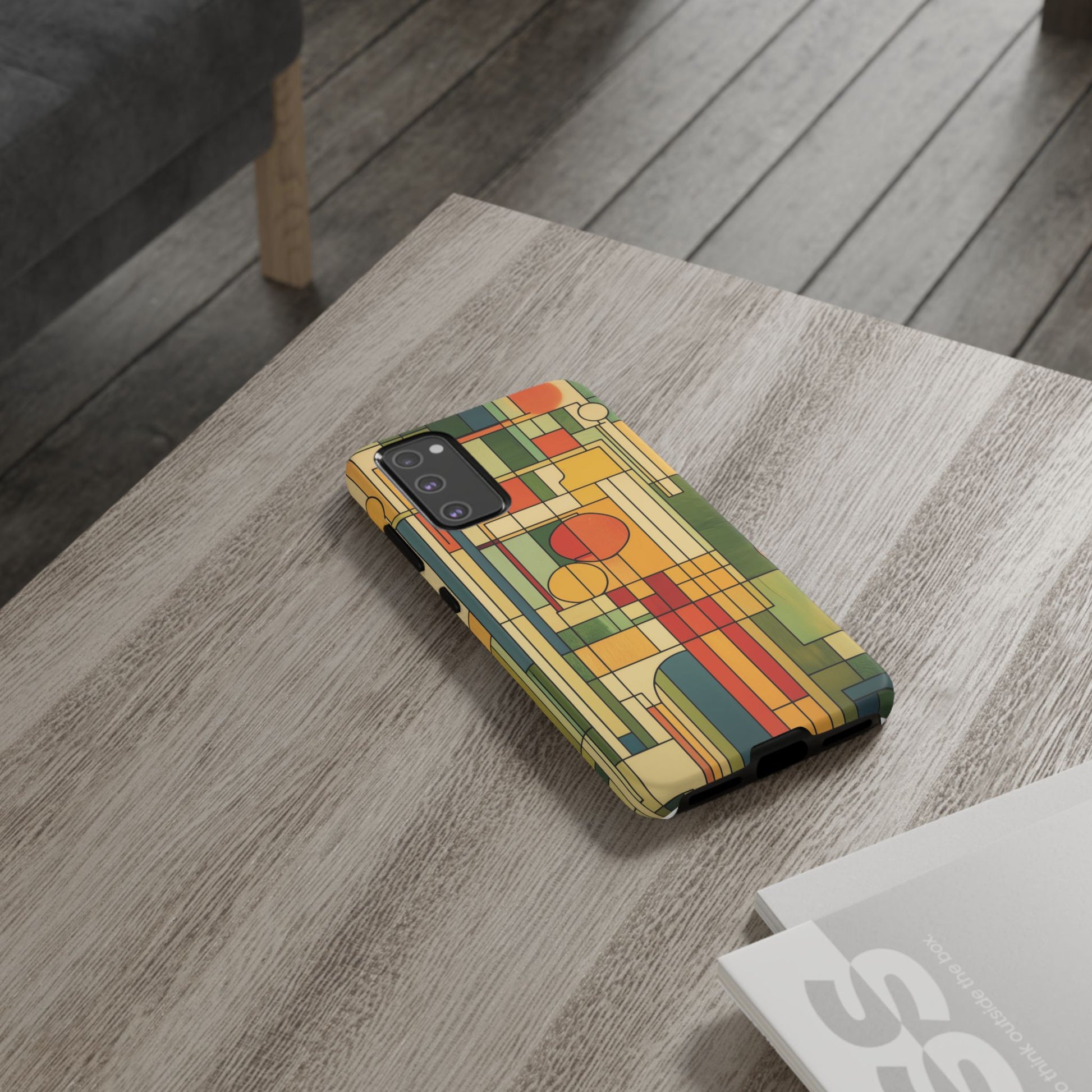 Frank Lloyd Wright Inspired Prairie Style Usonian Phone Case Geometric Stained Glass Art Deco 13 14 15 16 iPhone Pro Max Galaxy Pixel