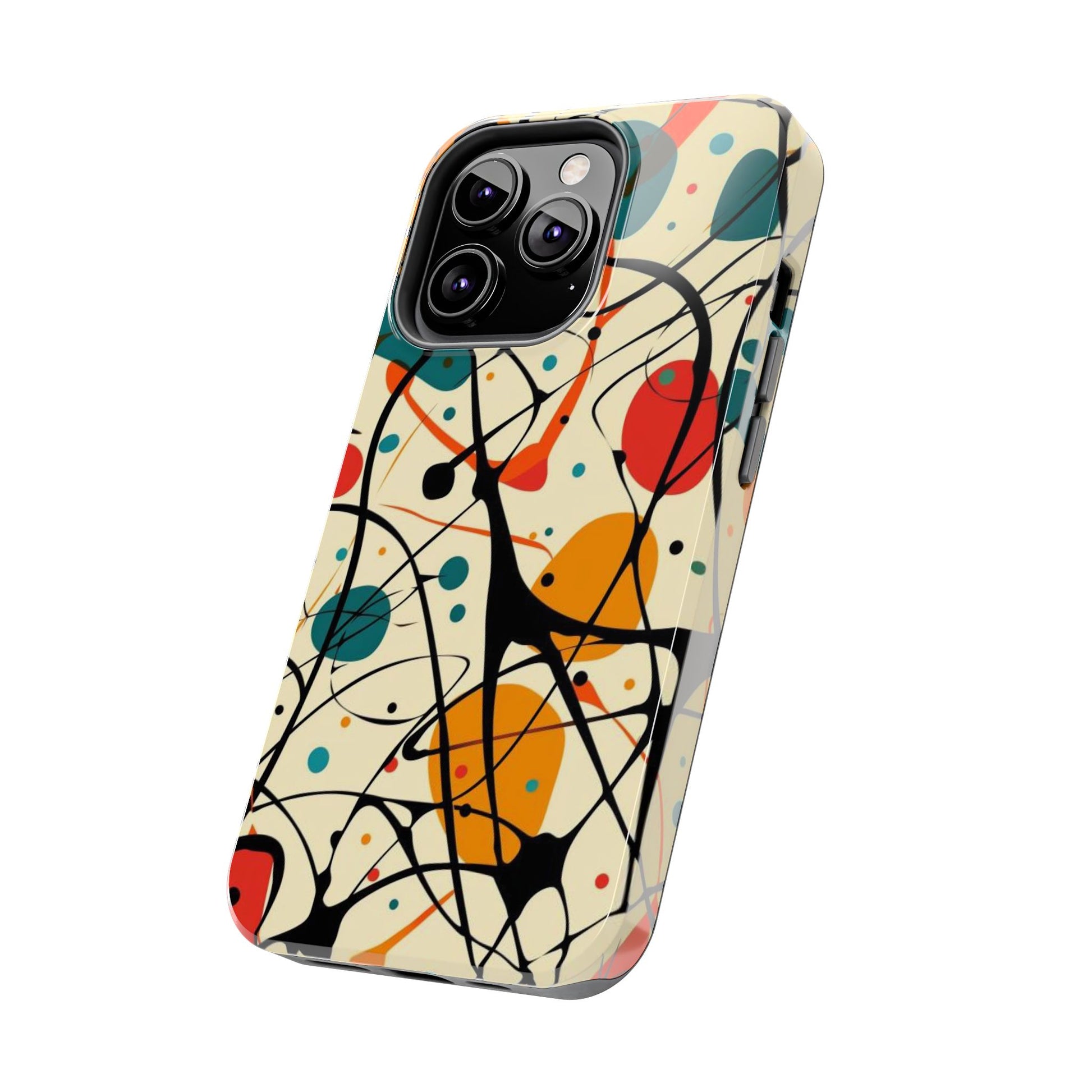 Mid Mod Phone Case,  Colorful Mid Mod Design Durable Phone Case, Vibrant and Stylish iPhone Tough Cover, iphone 15 case, iphone 14 pro max