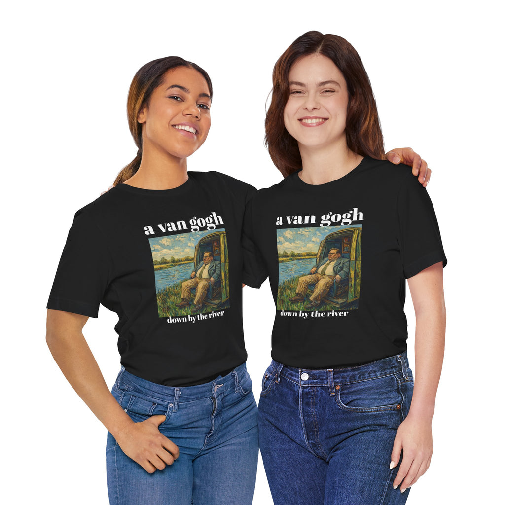 Tshirt Van Gogh Down by the River Van Gogh Style Print Sitting by a River Graphic Tee Tshirt Matte Foley Wall Decor ShirtFine Wall Art