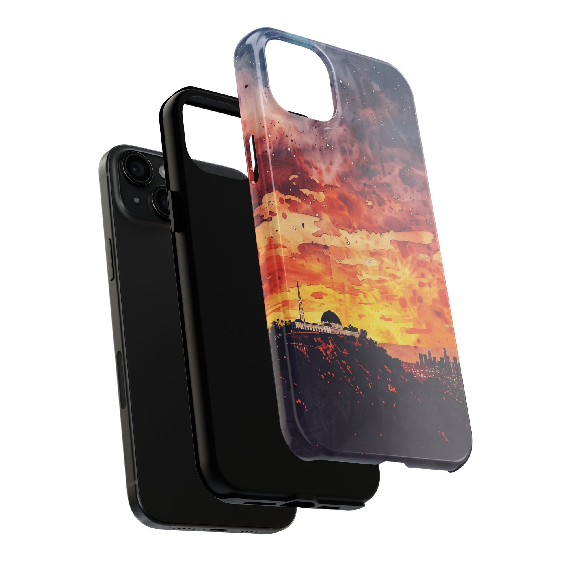 Los Angeles Sunset iPhone Case, Golden Hour Scenic View, Hollywood Hills Sunset Phone Case, Palm Trees Phone Case, iphone 15 pro max case