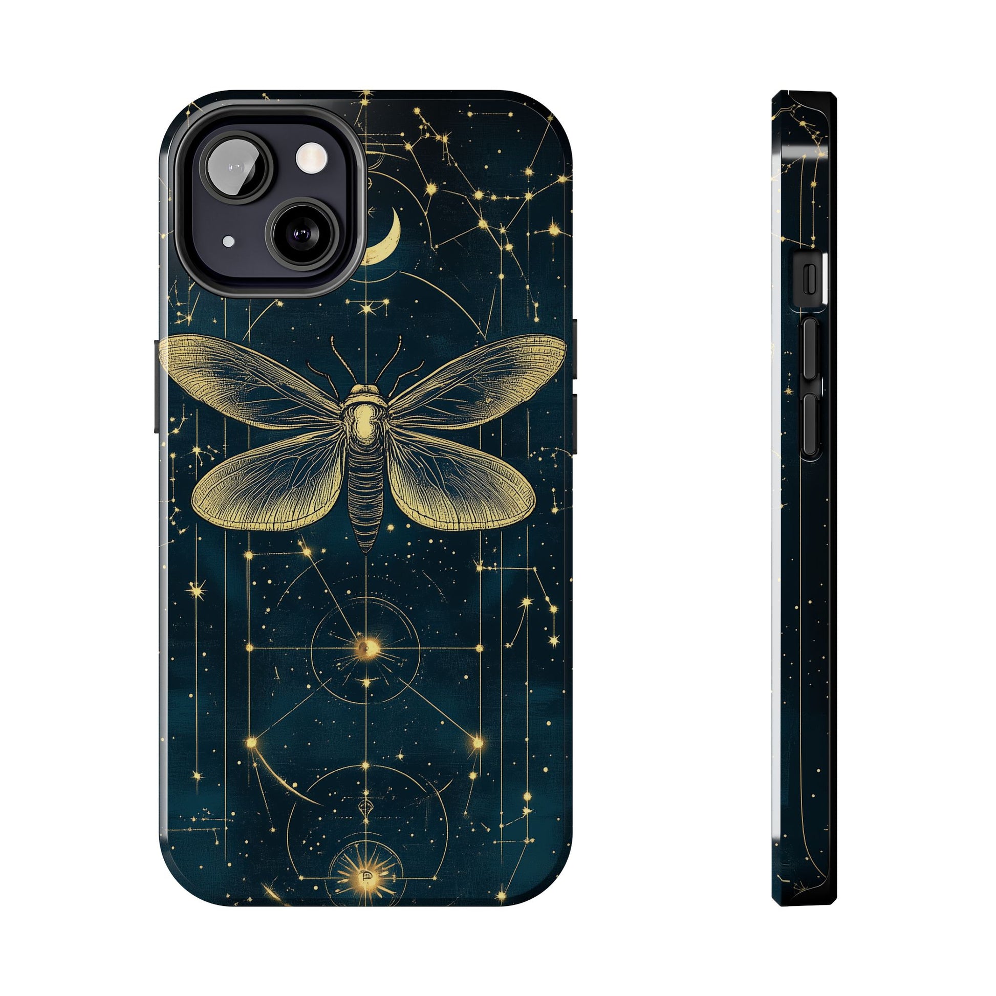 Celestial Dark Academia Phone Case Magical Moth Astrology Witchcraft Esoteric Entomology Nature Art Phone 13 14 15 Pro Max Samsung