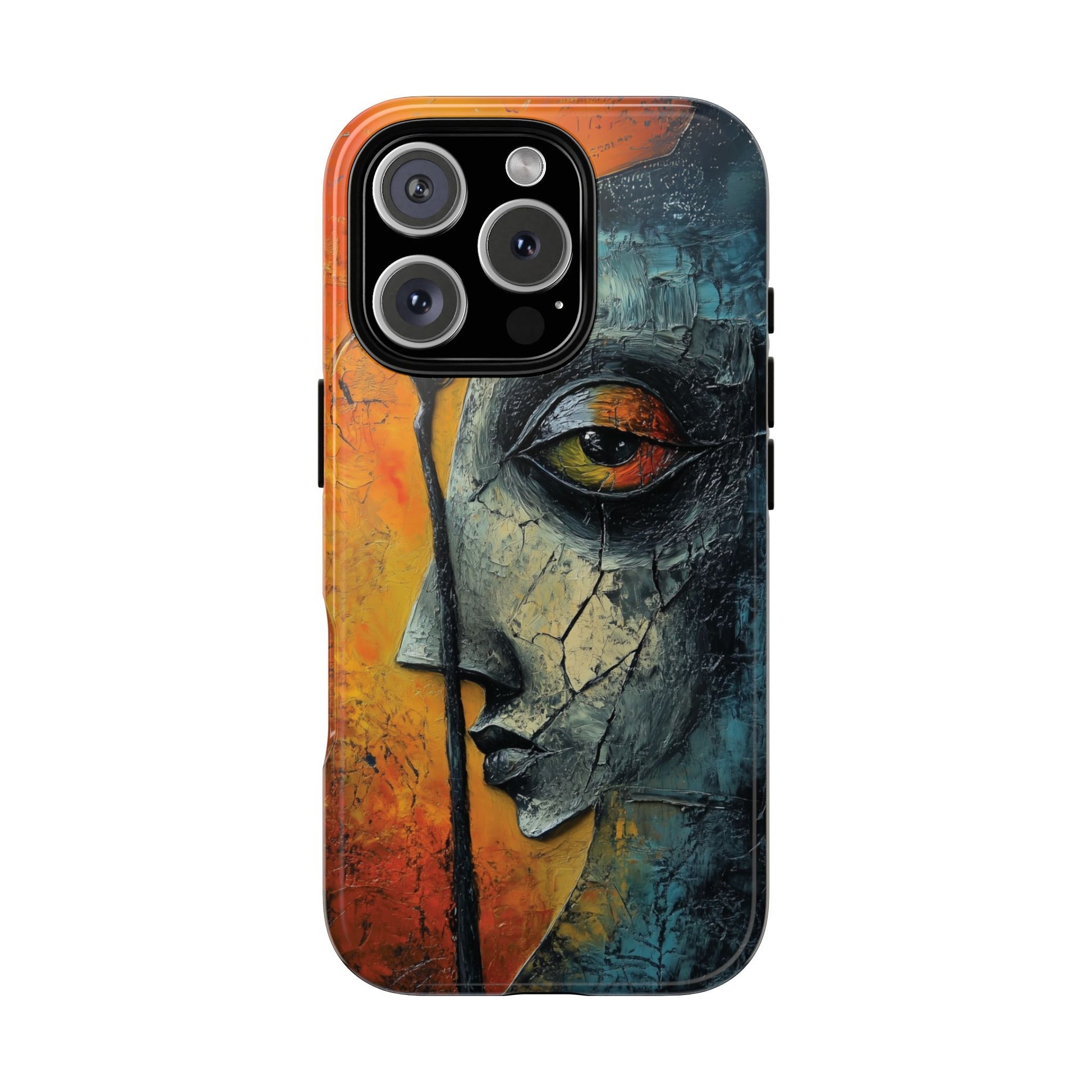 Surrealist Art Phone Case Salvador Dali Style Face Tough Case Unique Artistic 3D Textured Look Surrealism Gift Art iPhone 13 14 15 16