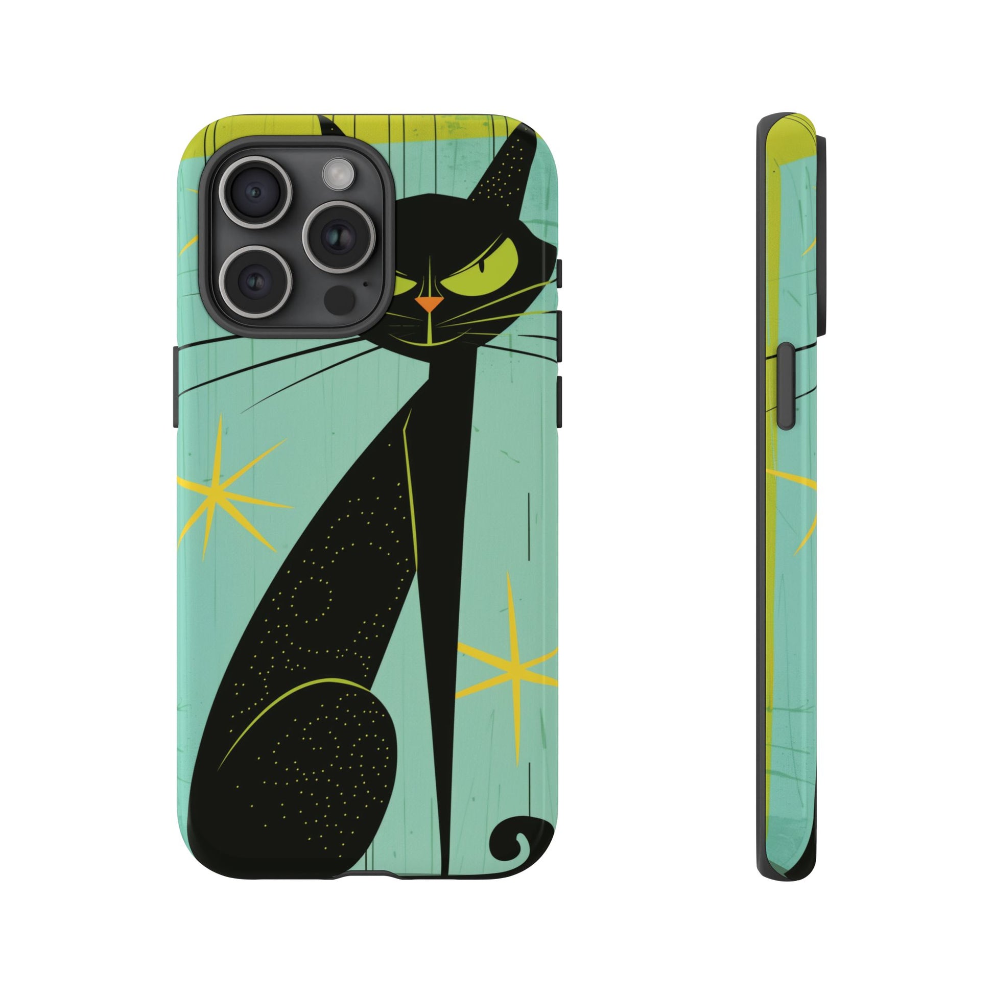 Mid-Century Modern Phone Case, Mid Mod Android Case, Atomic Cats Android Case, Retro Chic Smartphone Cover, Unique Artistic Phone Accessory