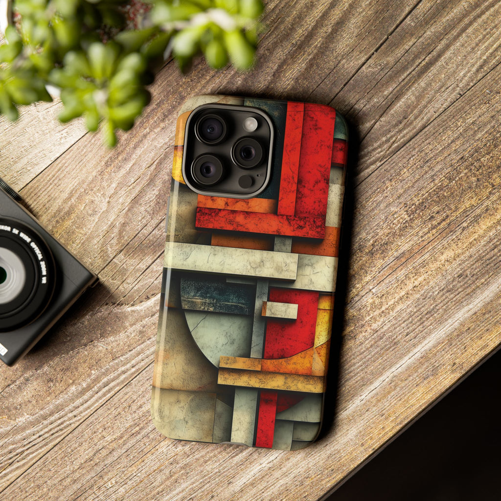Red Prairie Style Frank Lloyd Wright Usonian Phone Case Geometric Stained Glass Art Deco Marble Gold 13 14 15 16 iPhone Pro Max Galaxy Pixel