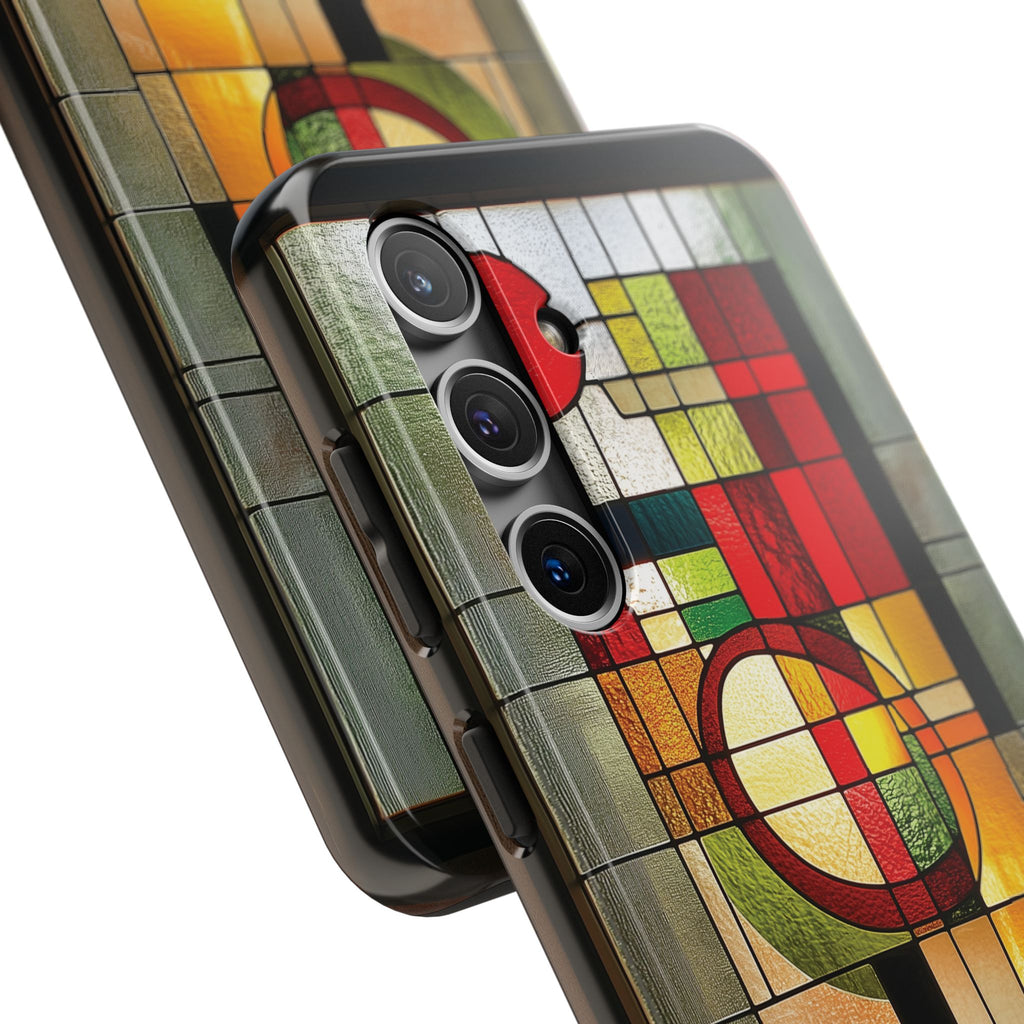 Realistic Stained Glass Phone Case Artistic iPhone Case Architectural Design, Art Deco iphone Case, iPhone 15 Pro Max Samsung Galaxy S23