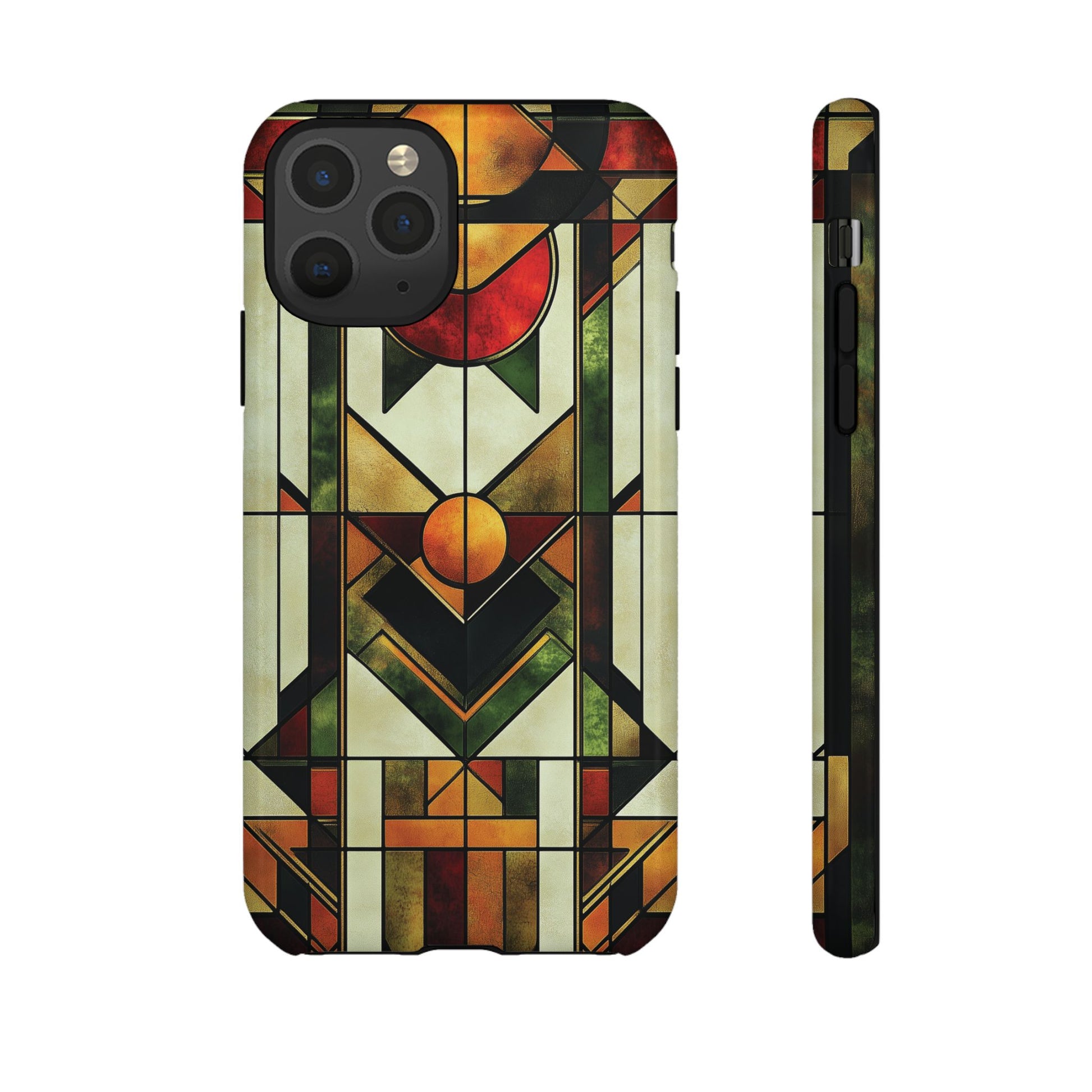Art Deco Geometric Stained Glass Phone Case Design Lempicka Frank Lloyd Wright Prairie Style Stylish iphone 13 14 15 16 Pro Max Plus Galaxy