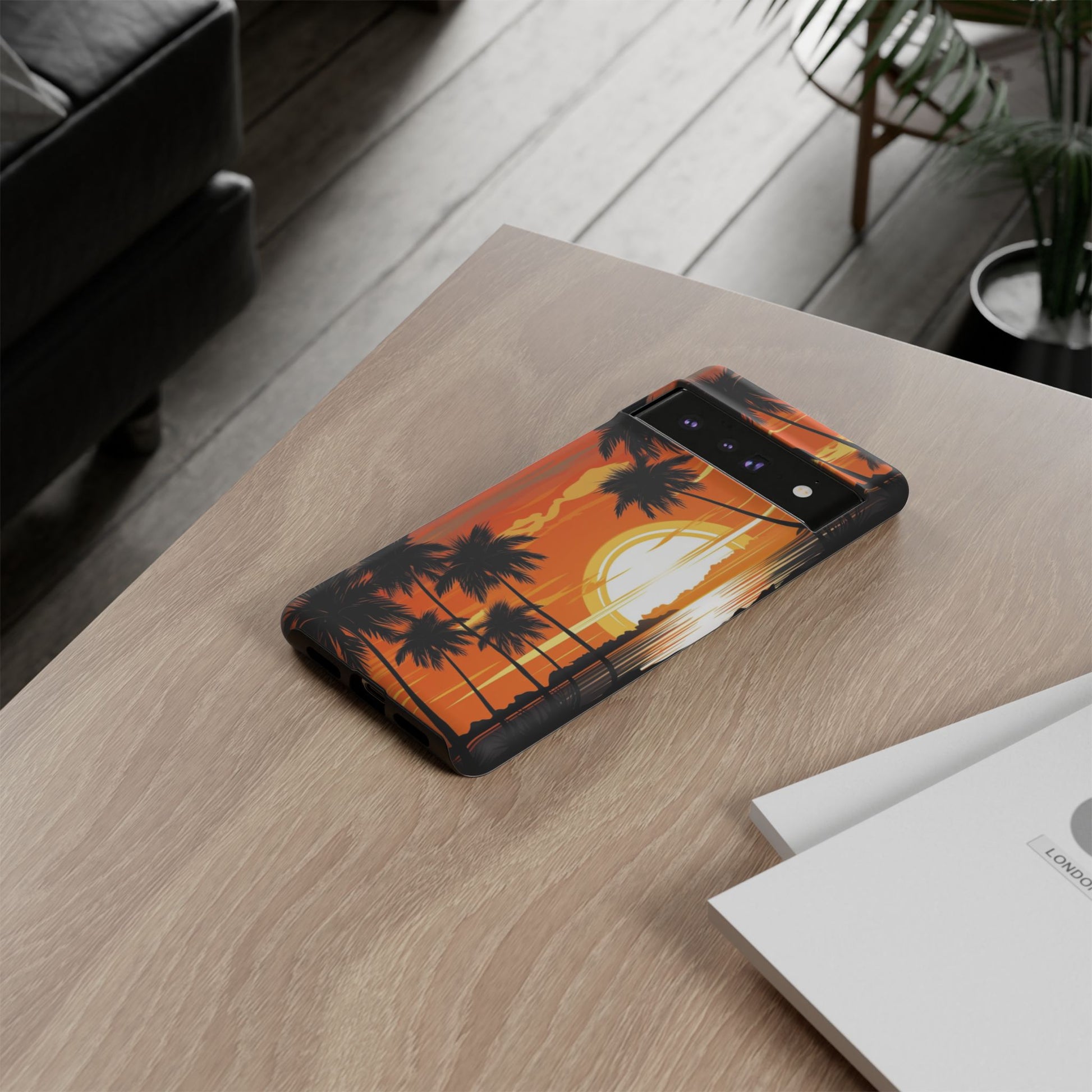 Sunset Palm Trees Tough Phone Cases for iPhone and Android