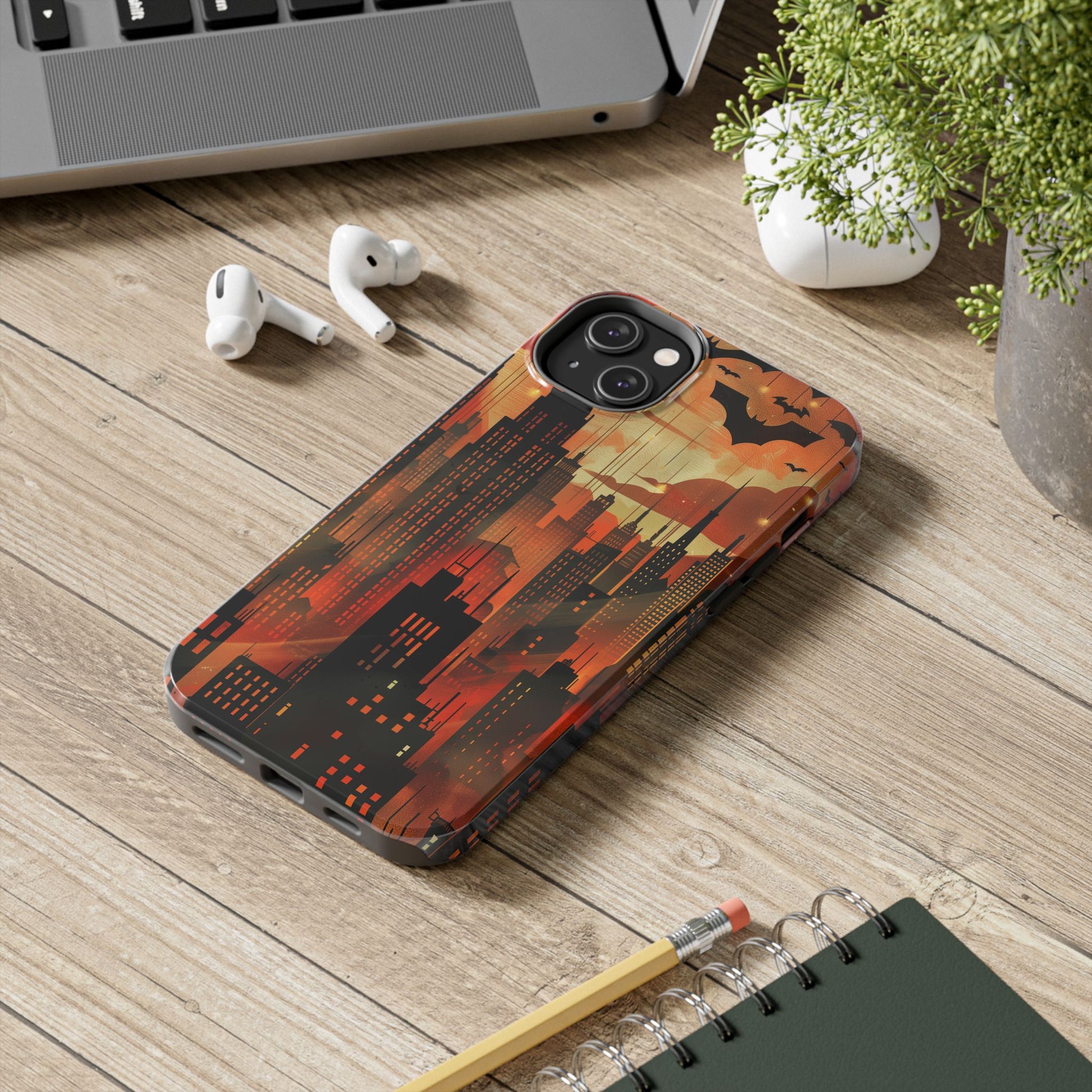 Batman Inspired Phone Case - Gotham Art Deco Style - Comic Book Hero Phone Cover - Unique Superhero Accessory