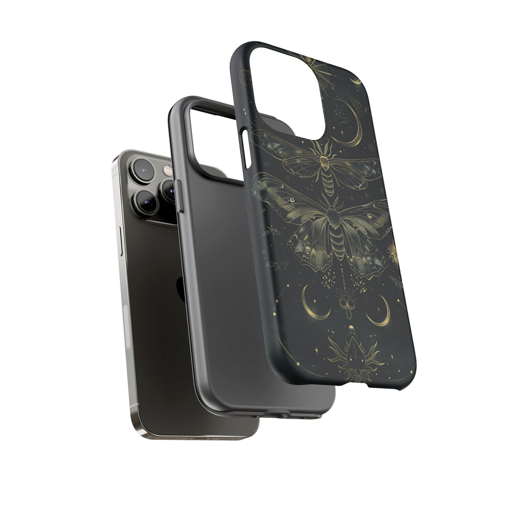 Celestial Dark Academia Phone Case Magical Moth Vintage Witchcraft Cover Esoteric Nature Art iPhone 13 14 15 16 Pro Max Samsung Pixel 8