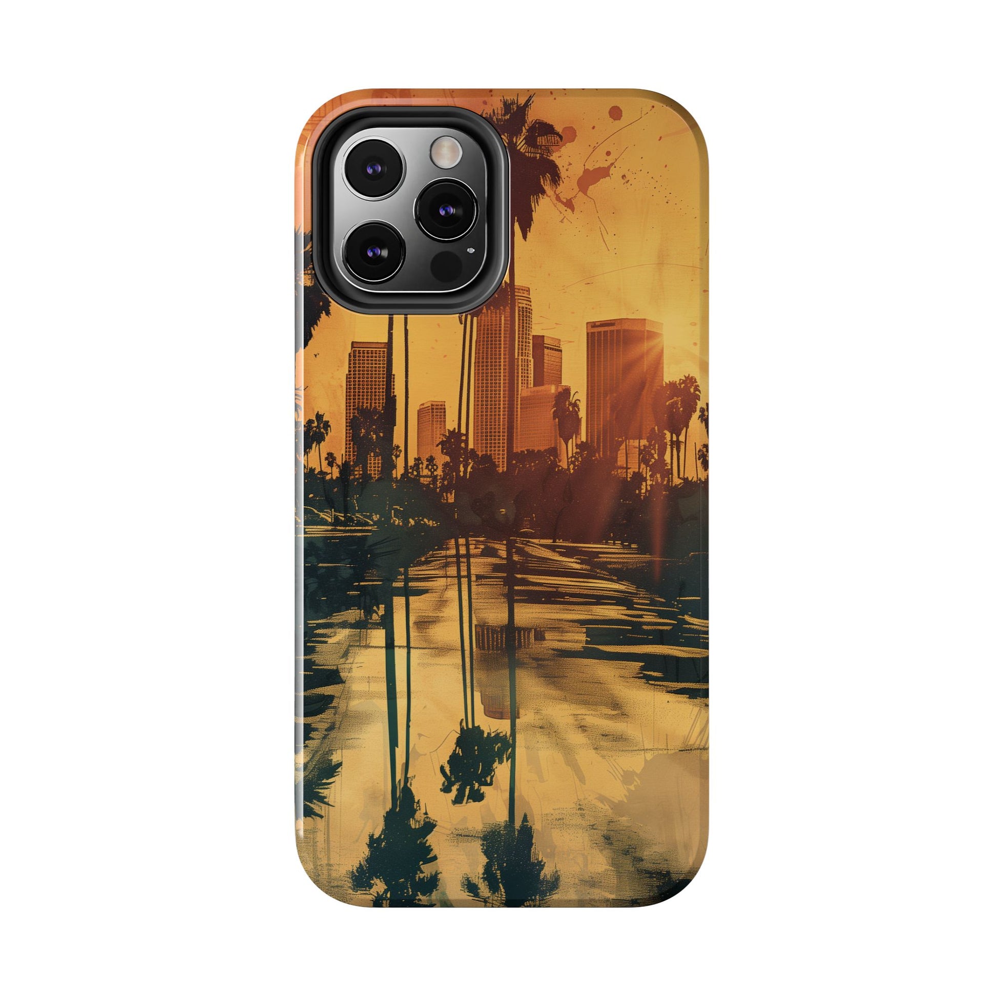 Los Angeles Sunset iPhone Case, Golden Hour Scenic View, Hollywood Hills Sunset Phone Case, Palm Trees Phone Case, iphone 15 pro max case