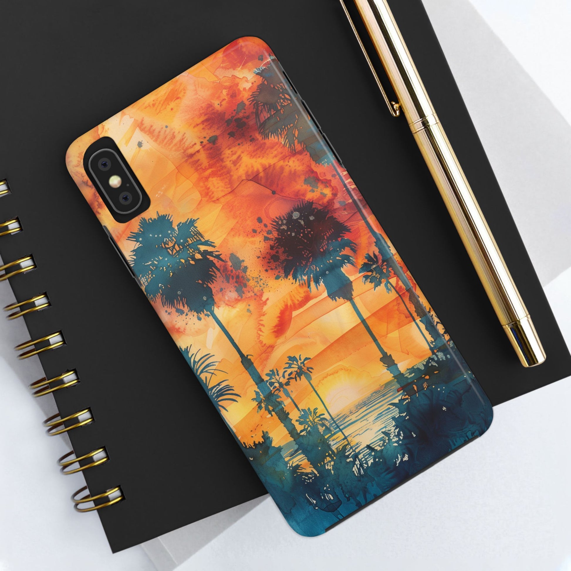 Los Angeles Sunset iPhone Case, Golden Hour Scenic View, Hollywood Hills Sunset Phone Case, Palm Trees Phone Case, iphone 15 pro max case