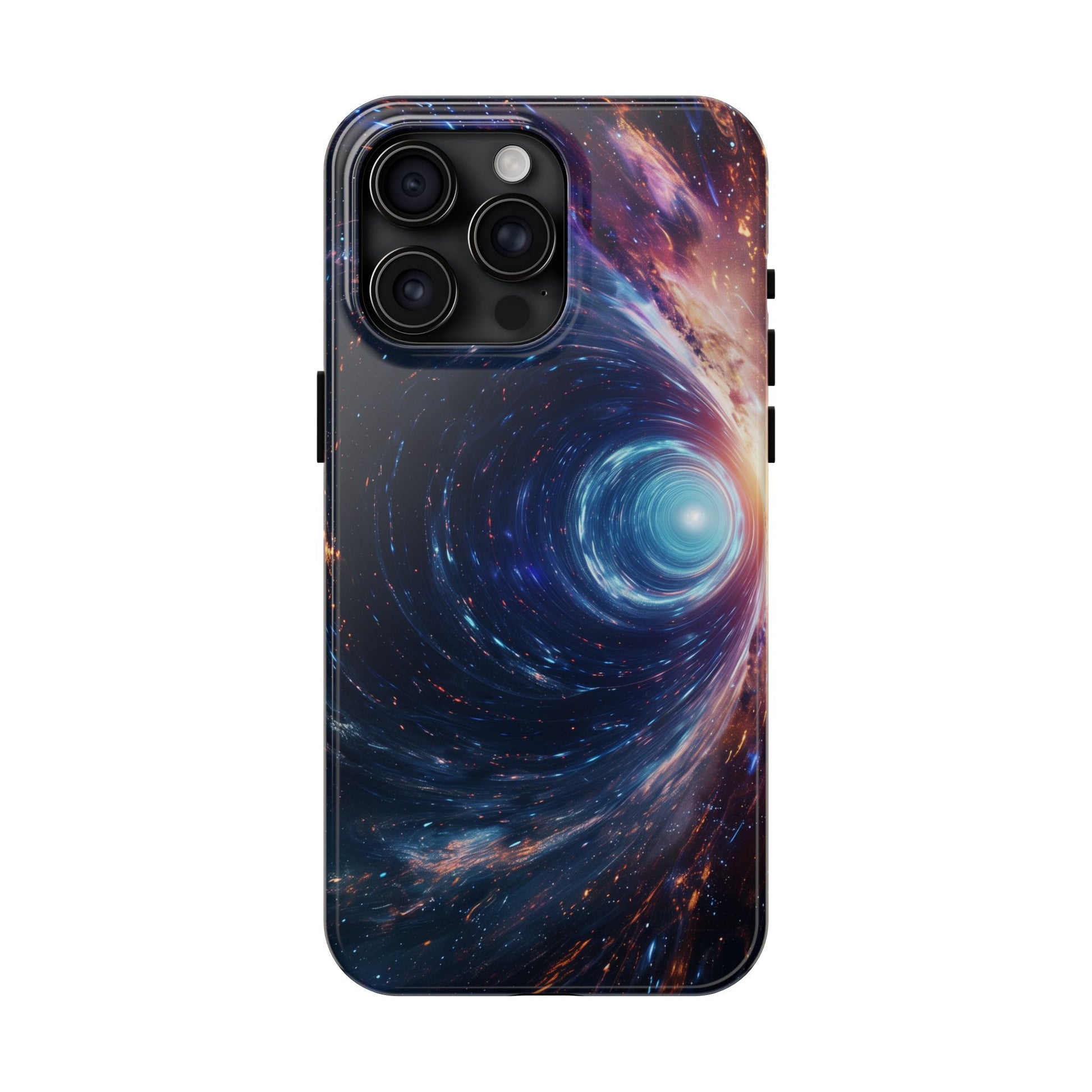 Geeky iPhone Case - Space Geek Case - Space Wormholes Phone Case - Cosmic Galaxy Cover with Futuristic Wormhole Design - Sci-Fi iphone Case