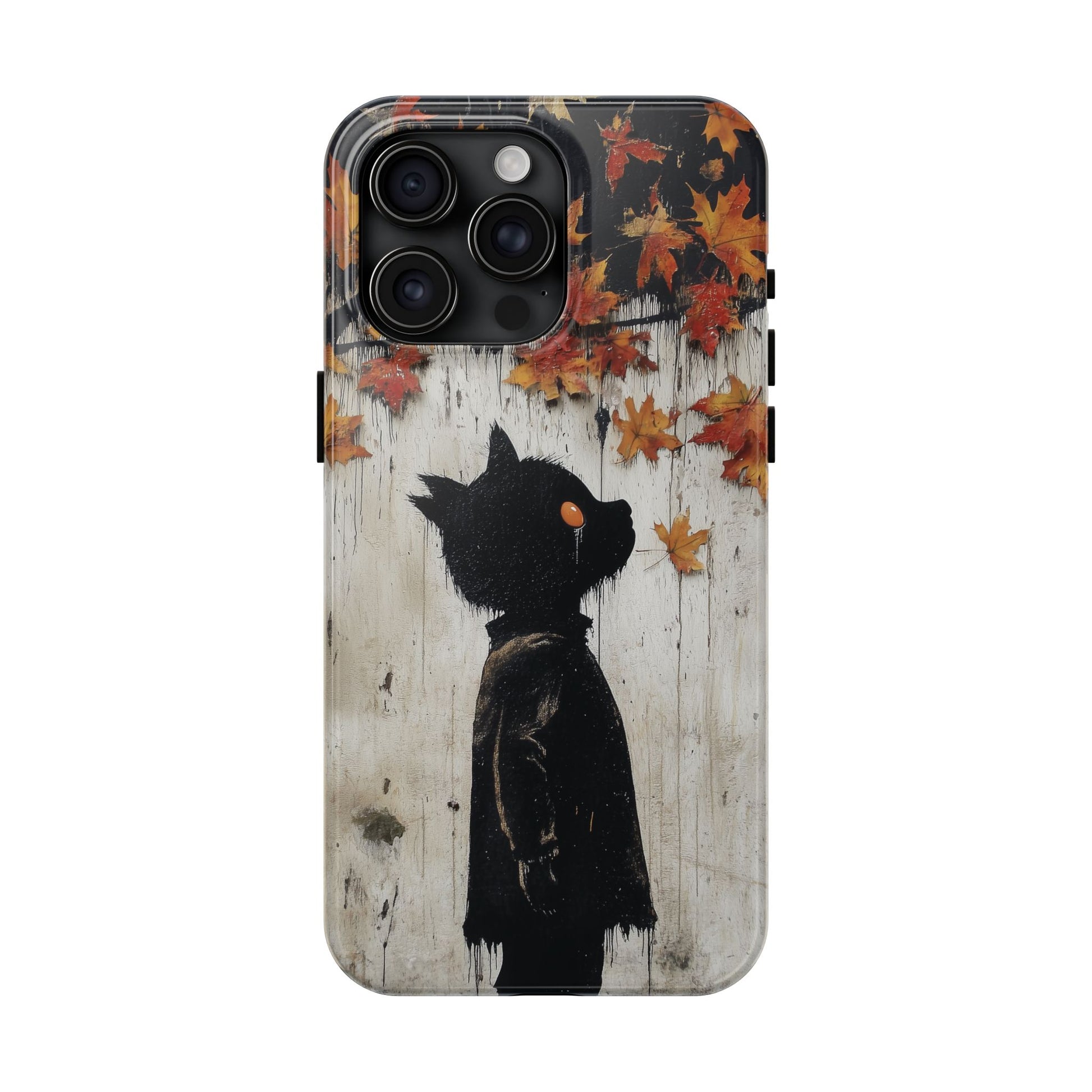 Fall Autumn Artistic Halloween Wolf Boy Gothic Dark Academia Street Art Urban Graffiti Phone Case Street iPhone 15 Pro Max Samsung Galaxy