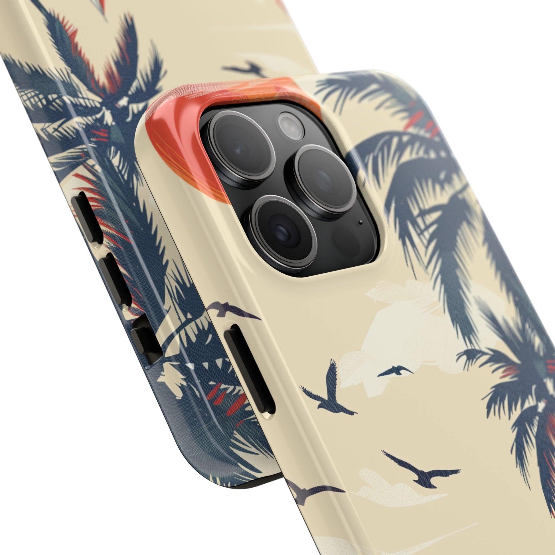 Retro Beach Scene Phone Case, Vintage Tropical Ocean iPhone Case, Summer Beach Phone Cover for iPhone, iphone 15 pro max