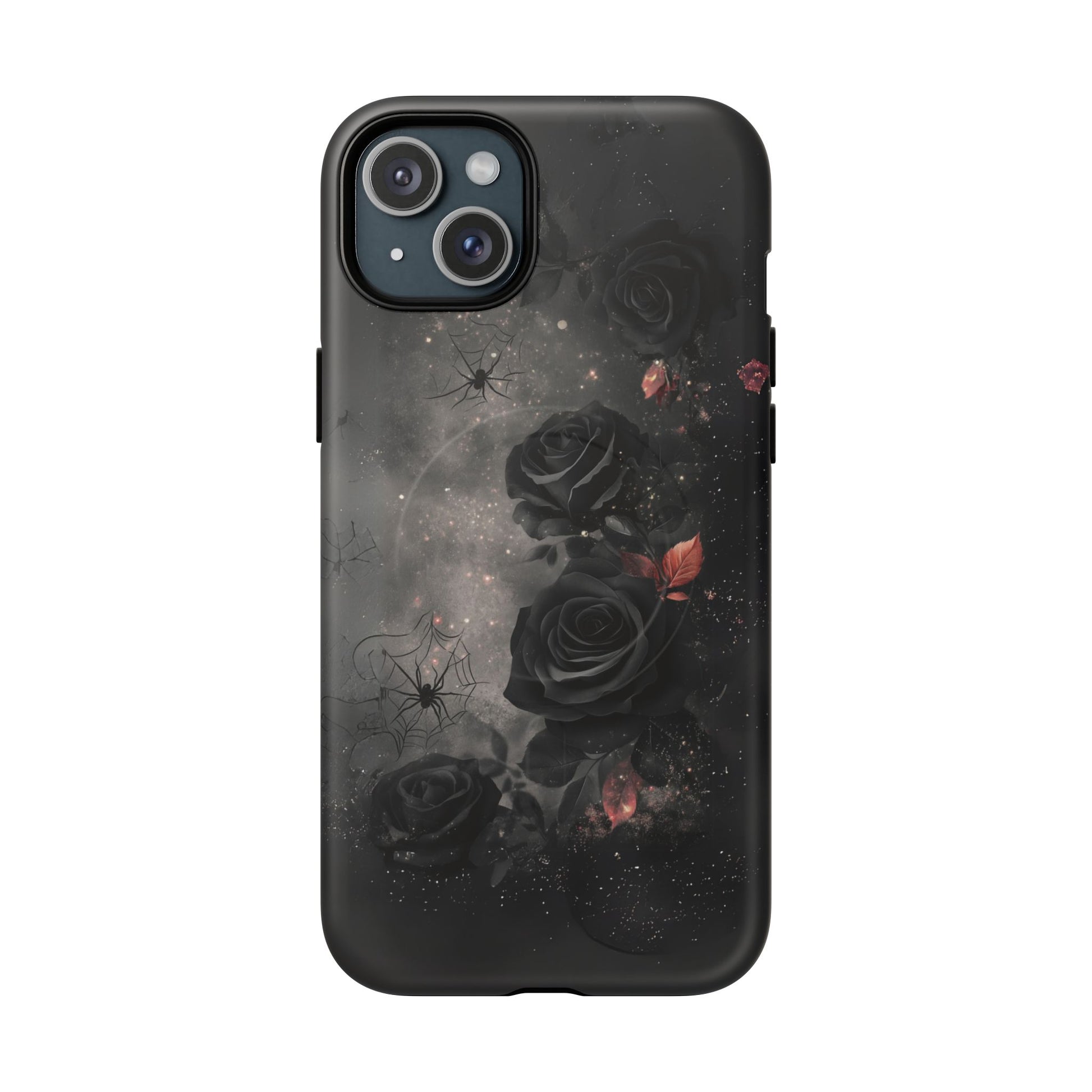 Magsafe Gothic Floral Phone Case Dark Academia Black Roses Spider Webs Butterflies Witchcraft Night Sky iPhone 14 15 Pro Max
