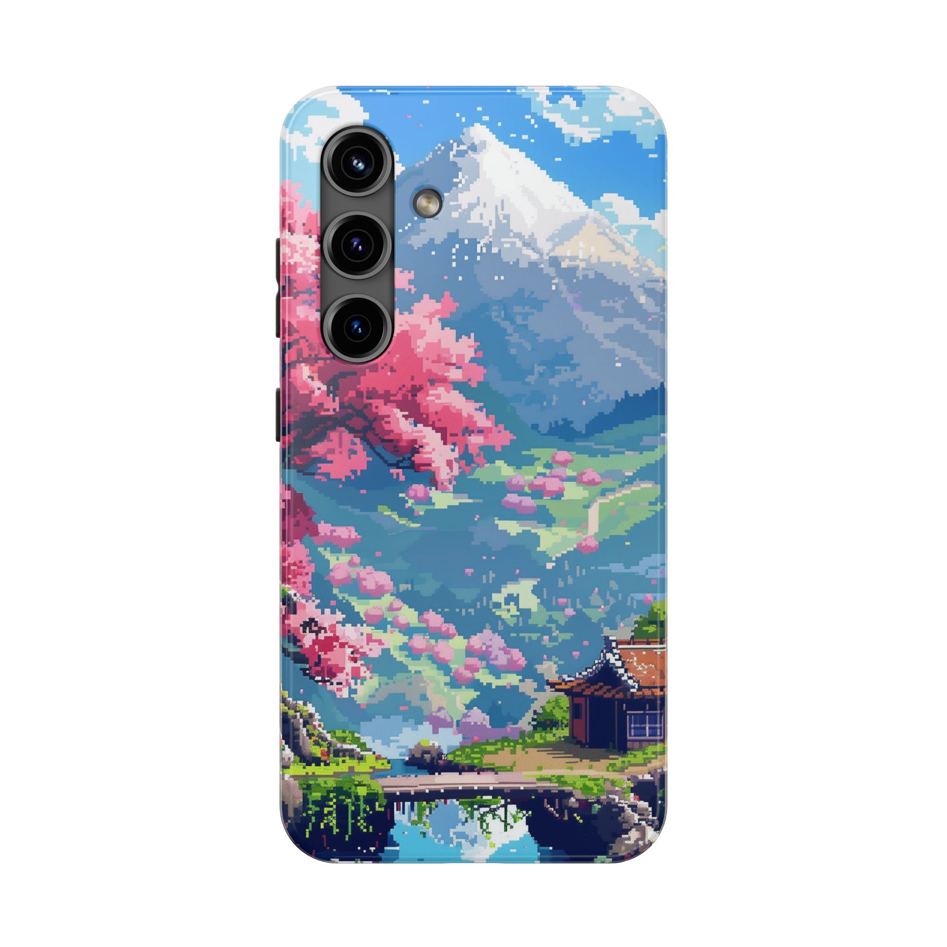 Pixel Art Video Game Landscapes Phone Case, Retro Gaming Pixelated Design, Geeky Gamer Phone Cover, Unique Video Game Art Accessories