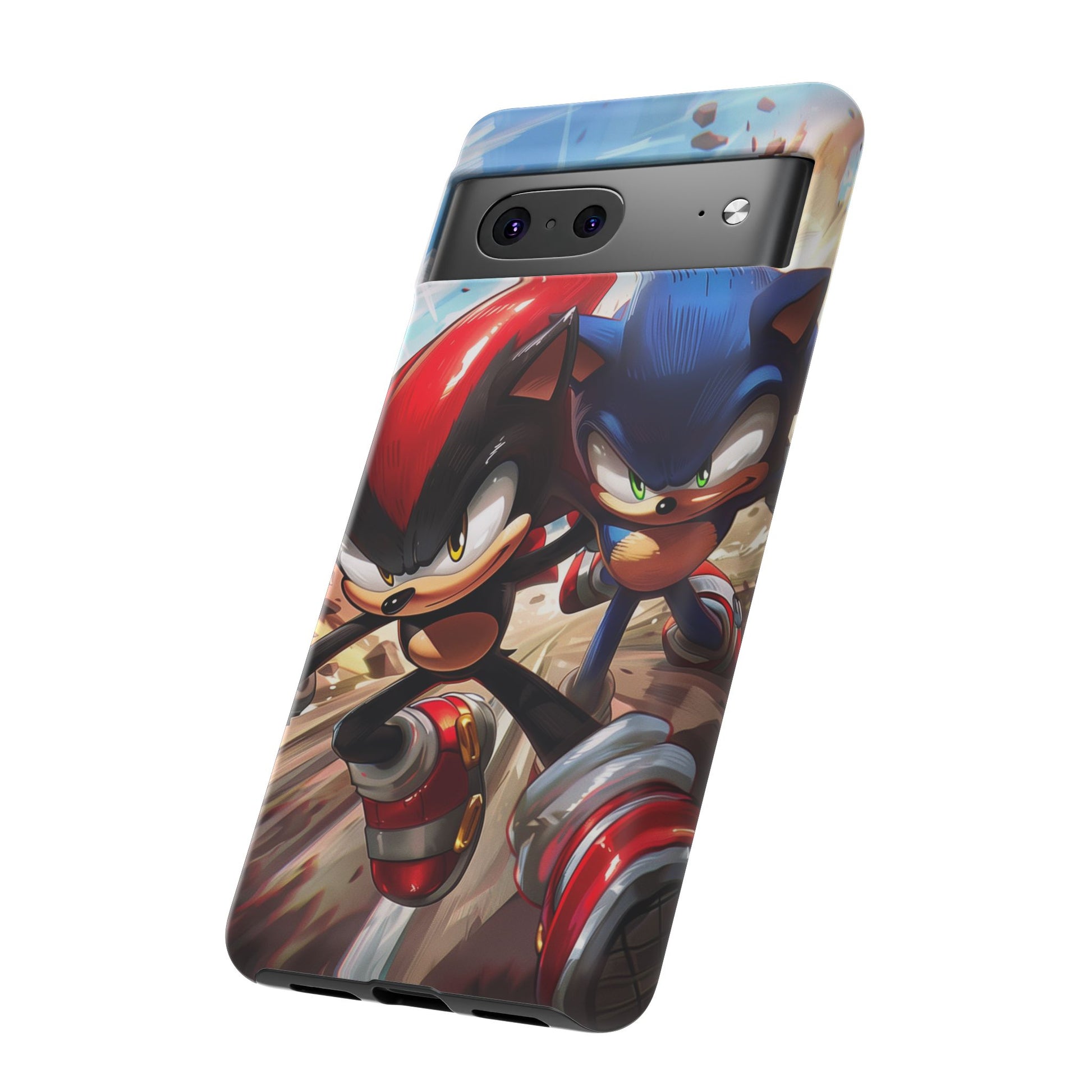 Sonic and Shadow Phone Case, Sonic and Shadow, Tough Android Case, Fun Video Game Phone Case, Retro Game Case, SEGA Video Game Android Case