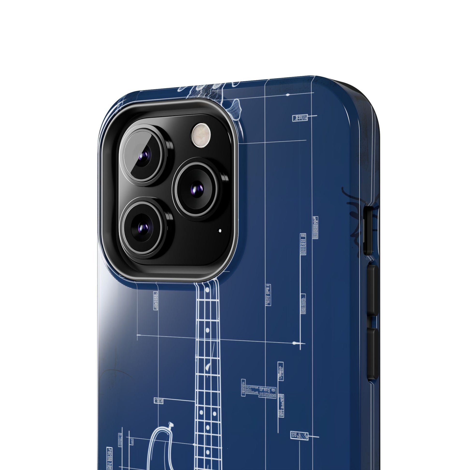 Guitar Phone Case Blueprint Schematic Vintage Custom Design Fender Gibson Rickenbacker Custom Rock Music Phone Accessories Musician Gift