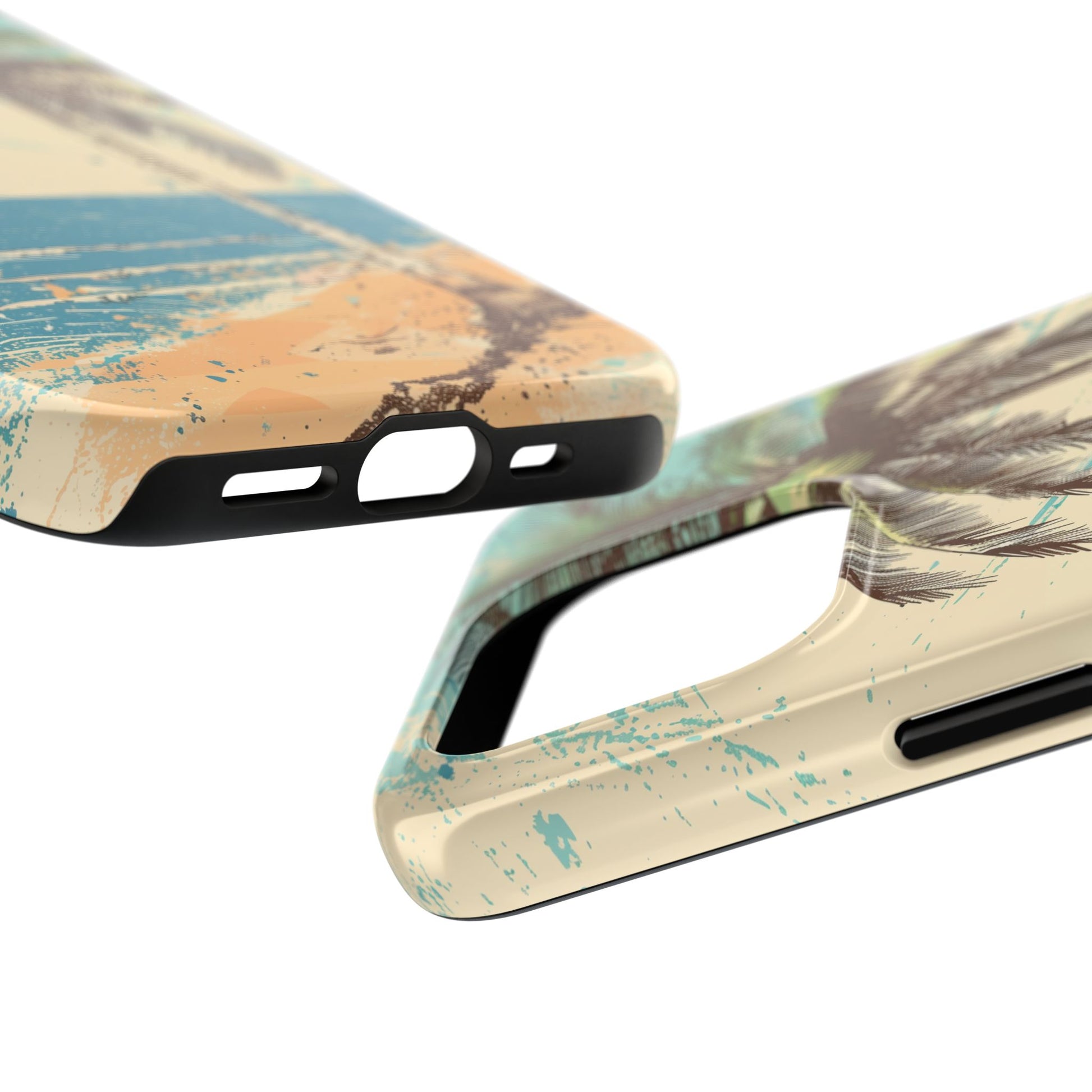Retro Beach Scene Phone Case, Vintage Tropical Ocean iPhone Case, Summer Beach Phone Cover for iPhone, iphone 15 pro max