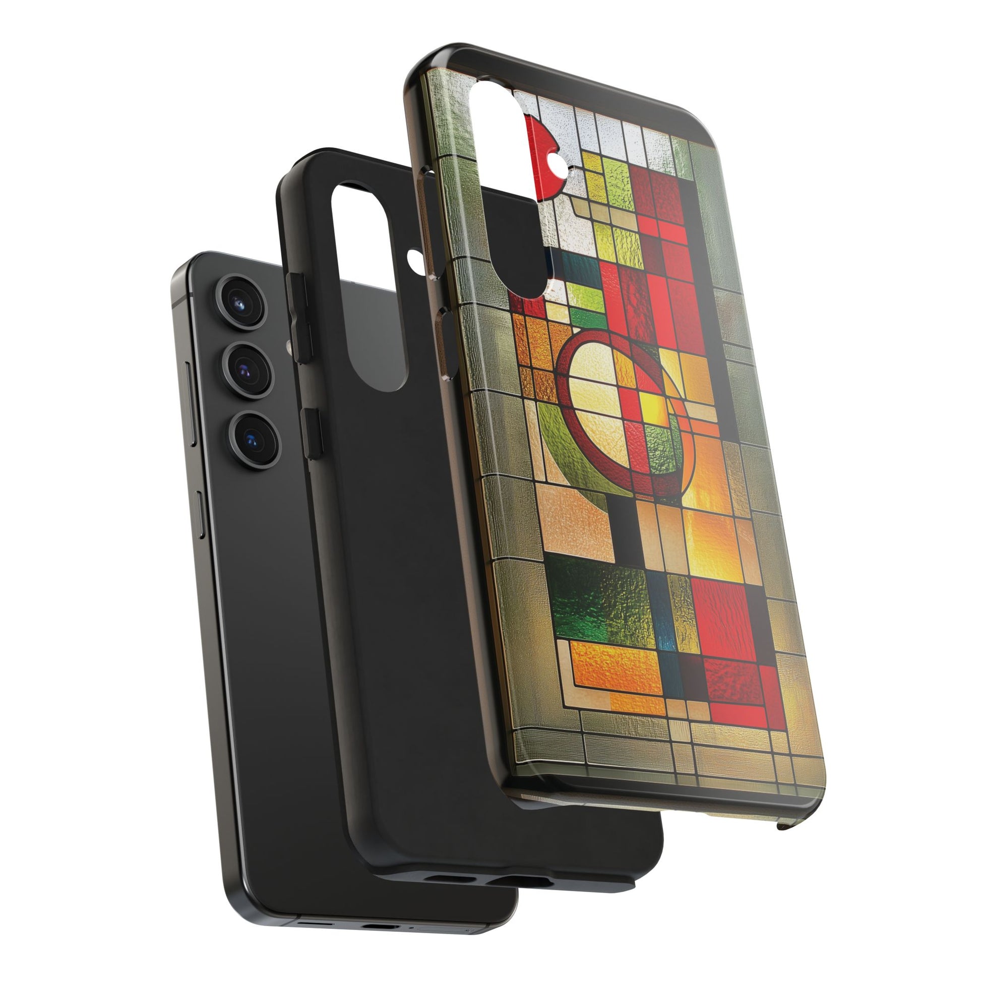 Realistic Stained Glass Phone Case Artistic iPhone Case Architectural Design, Art Deco iphone Case, iPhone 15 Pro Max Samsung Galaxy S23