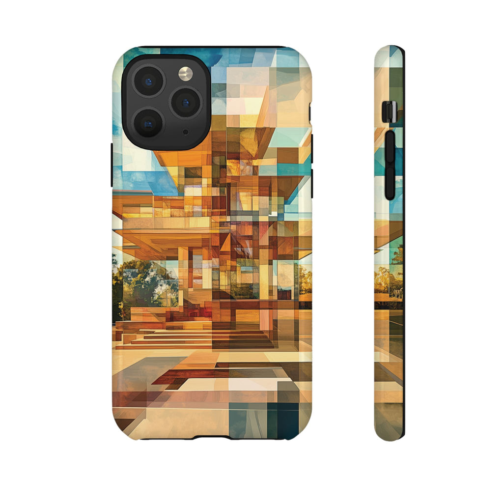 Frank Lloyd Wright Inspired Prairie Usonian Phone Case Geometric Stained Glass Art Deco Marble Gold 13 14 15 16 iPhone Pro Max Galaxy Pixel
