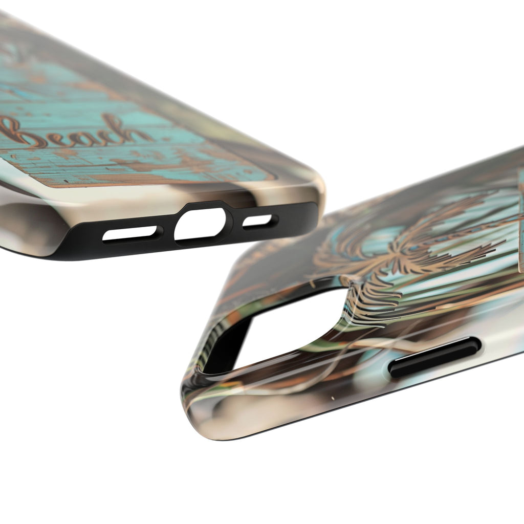 Durable Phone Case with Palm Tree Charm