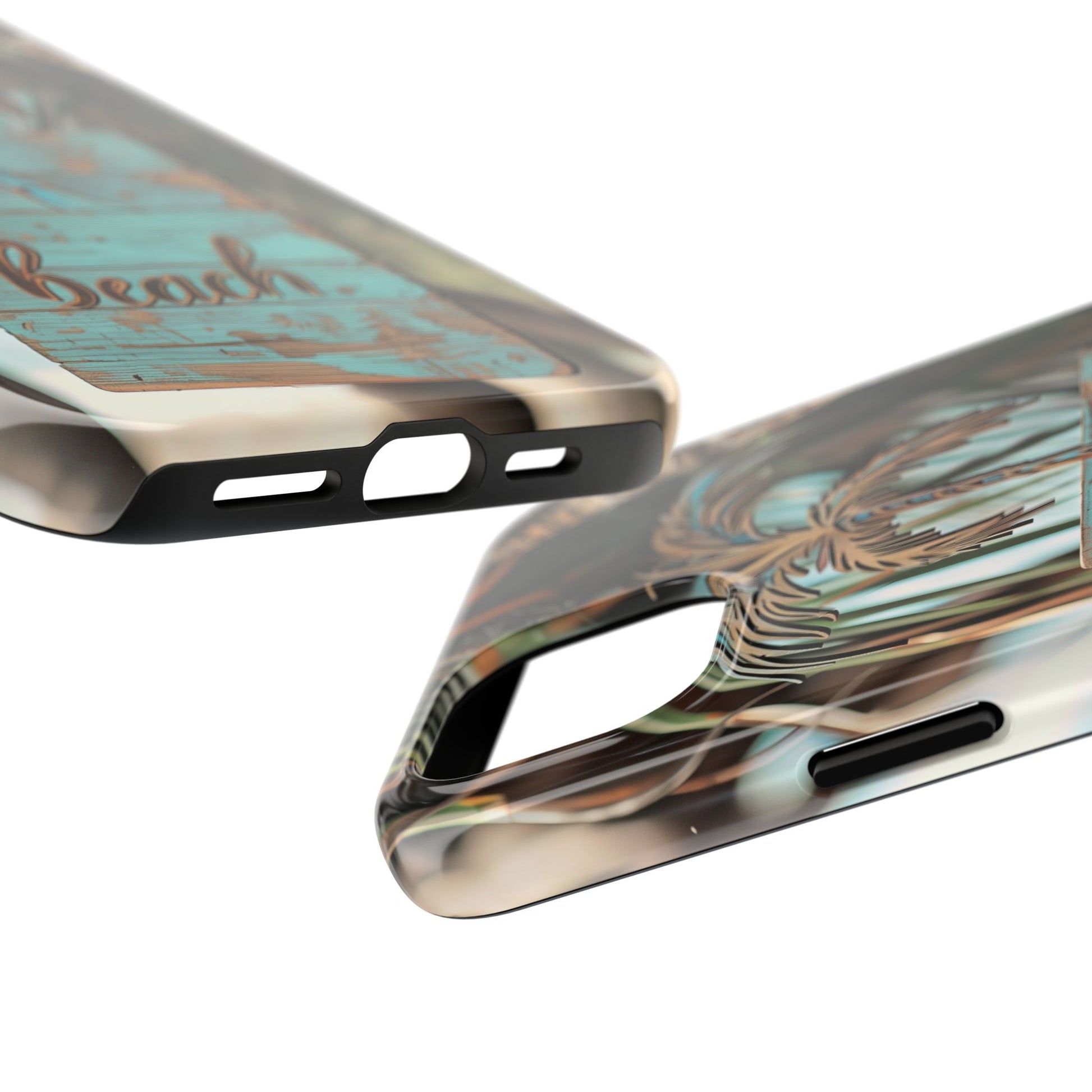 Durable Phone Case with Palm Tree Charm