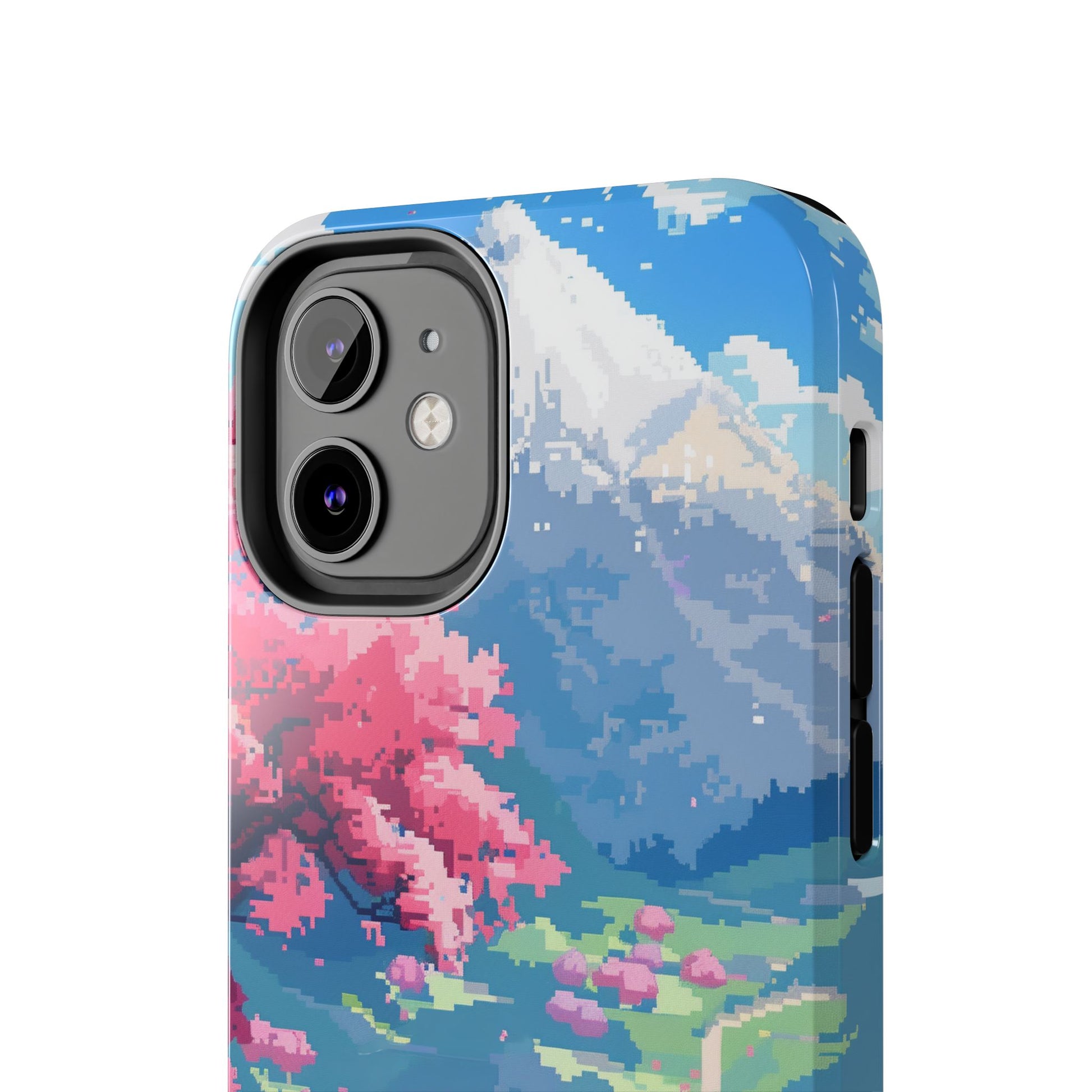 Pixel Art Video Game Landscapes Phone Case, Retro Gaming Pixelated Design, Geeky Gamer Phone Cover, Unique Video Game Art Accessories