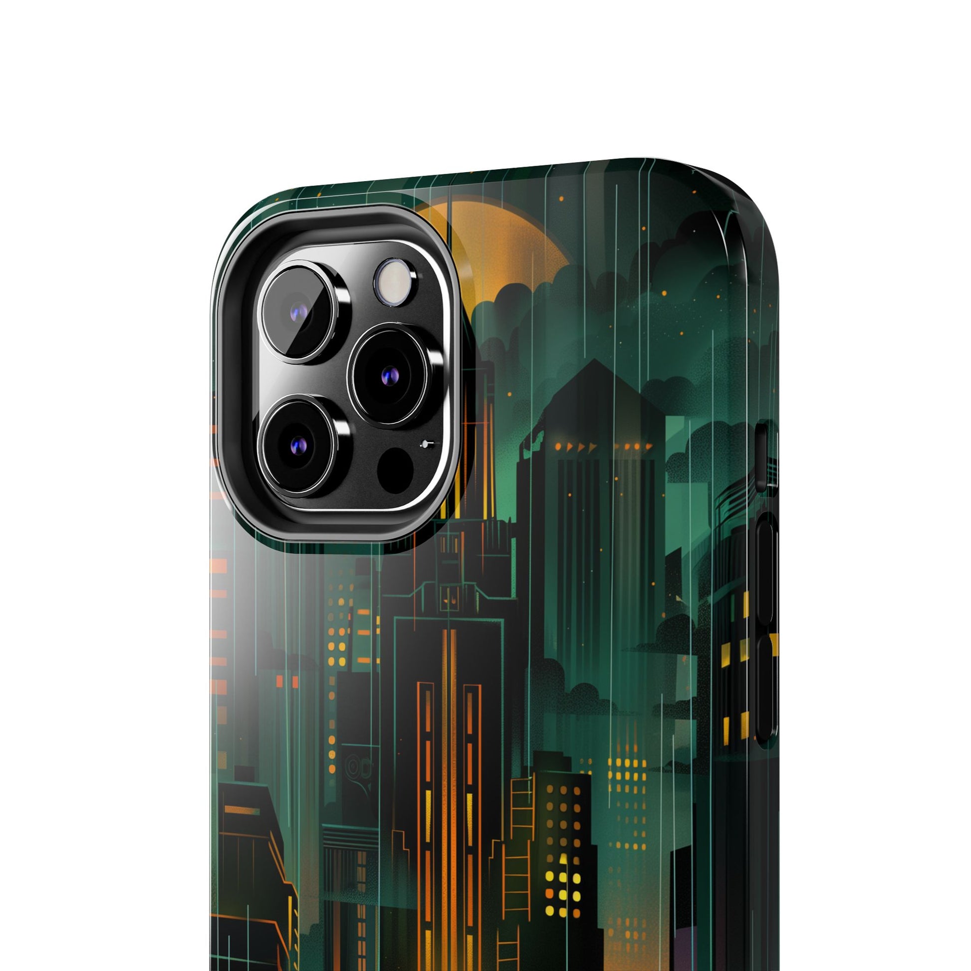Nighttime Batman Phone Case - Gotham Art Deco Style - Noir Inspired Phone Cover - Dark Knight Accessory