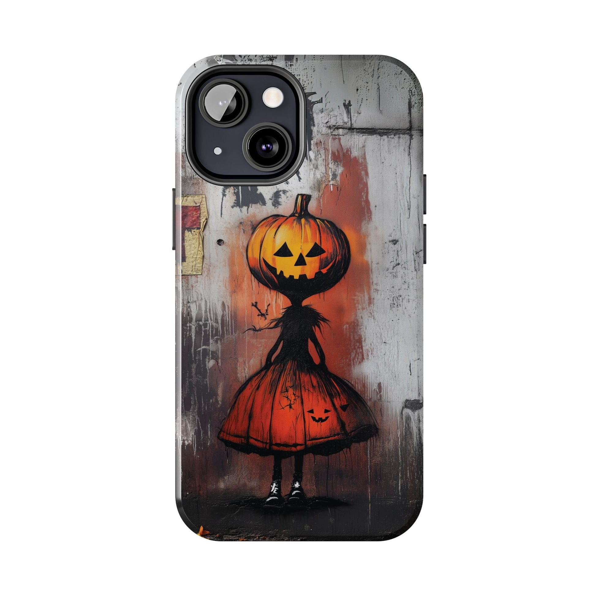 Halloween Pumpkin Wednesday Fall Artistic Gothic Dark Academia Street Art Urban Graffiti Phone Case Street iPhone 15 Pro Max Samsung Galaxy