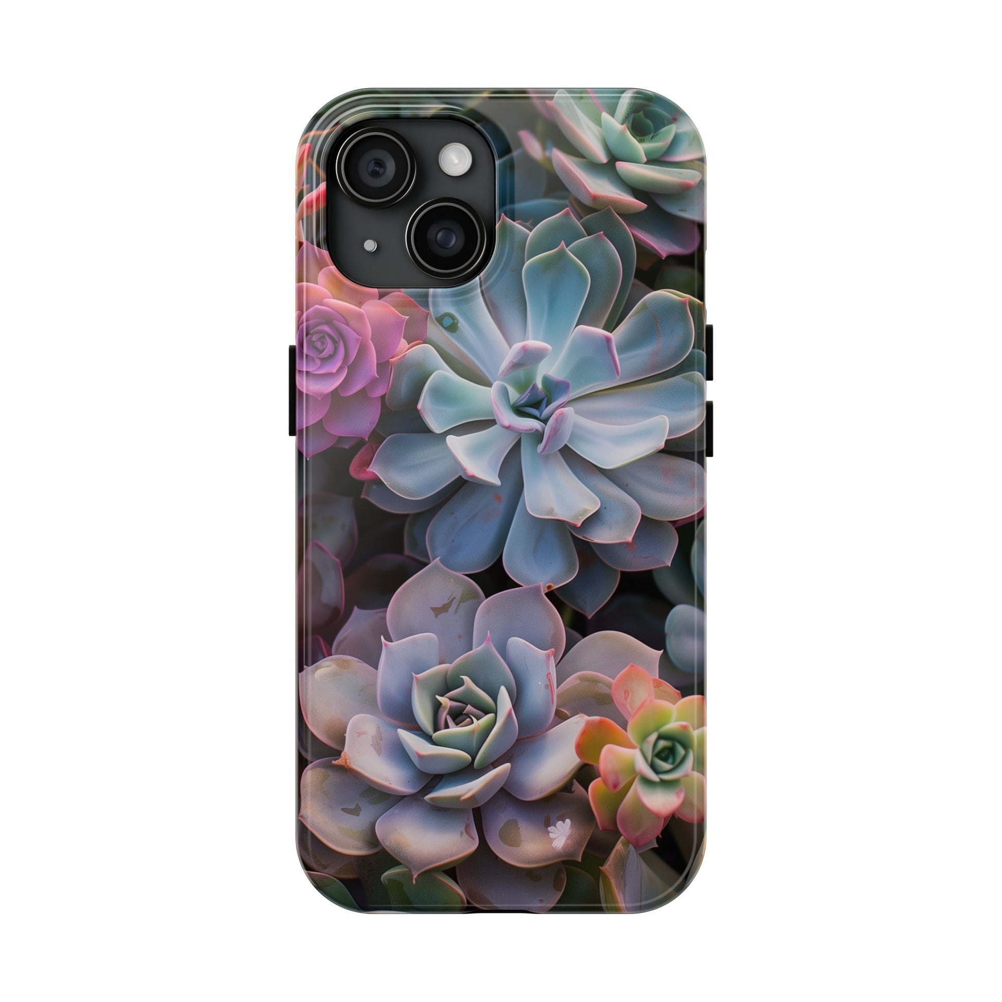 Pastel Succulent Flower Design Durable Phone Case - Tough Protection for iPhones
