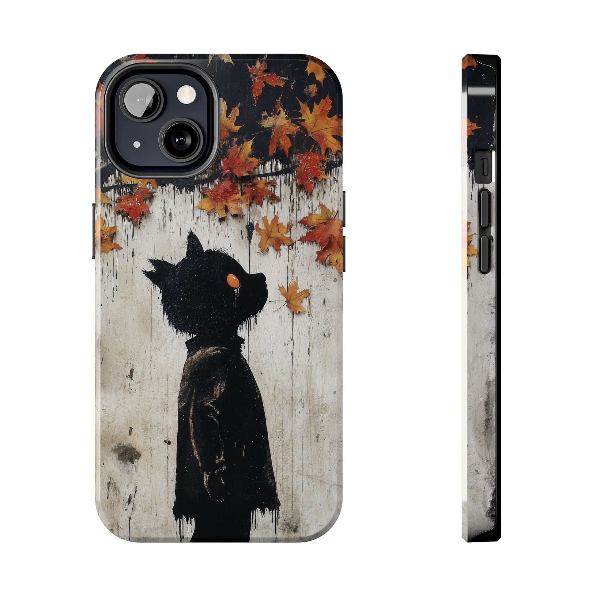 Fall Autumn Artistic Halloween Wolf Boy Gothic Dark Academia Street Art Urban Graffiti Phone Case Street iPhone 15 Pro Max Samsung Galaxy