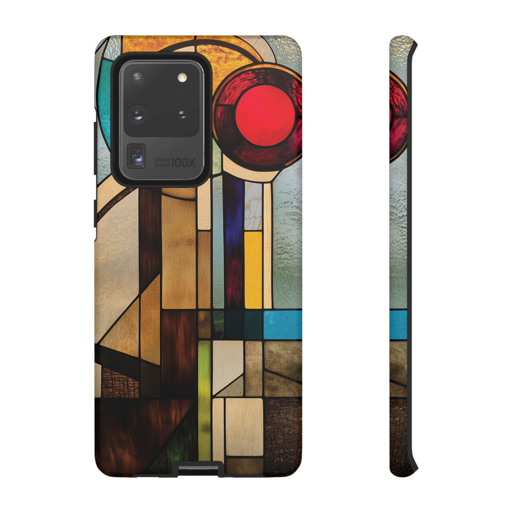 Stained Art Deco Glass Phone Case Frank Lloyd Wright Cottage Core Usonian Prairie Style Geometric Stylish  iPhone 14 15 16 Pro