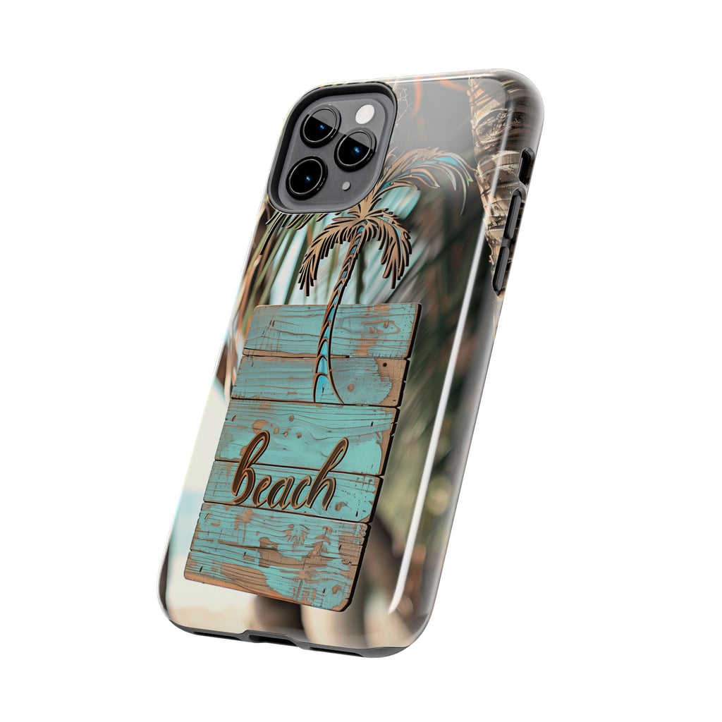 Durable Phone Case with Palm Tree Charm