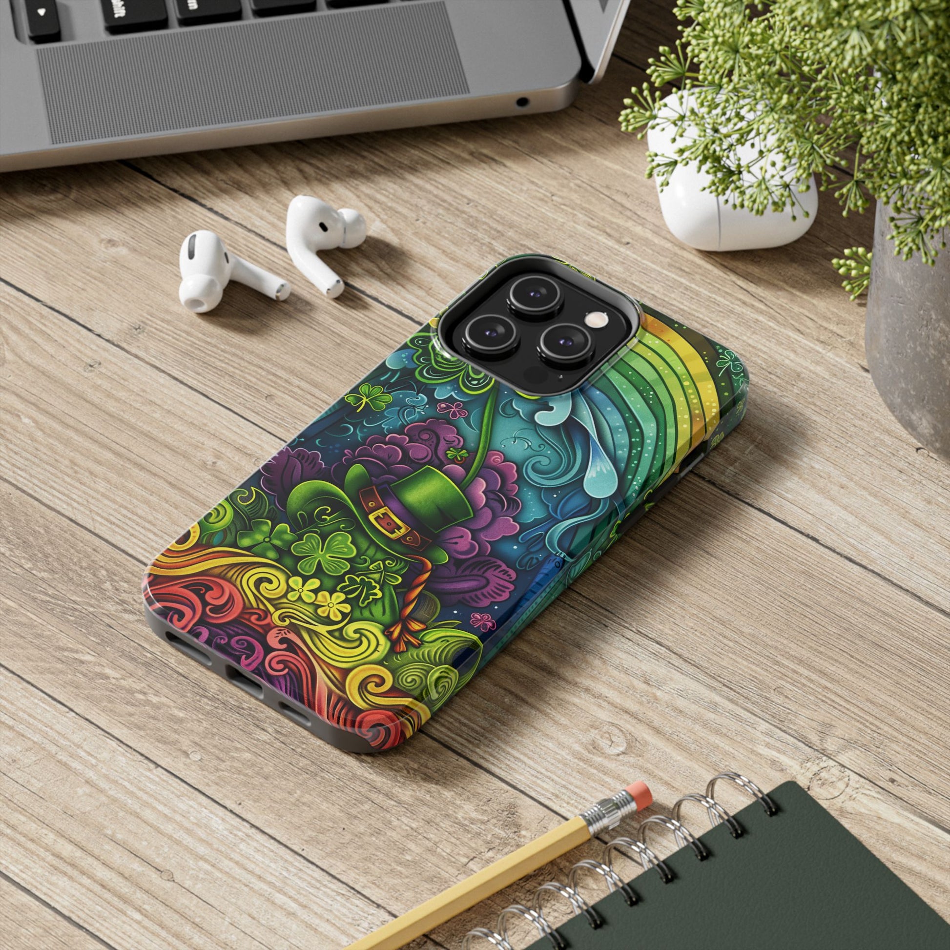 St. Patrick's Day Lucky Phone Case, Green Shamrock Protective Cover, Durable Irish Luck Phone Accessory, Holiday Gift Idea