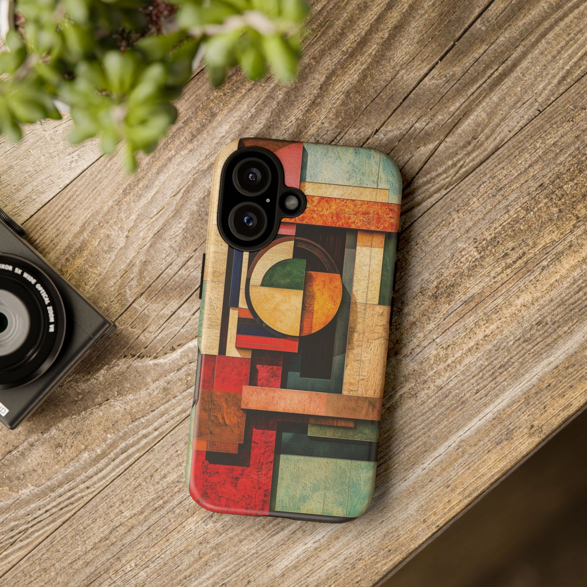 Tan Prairie Style Frank Lloyd Wright Usonian Phone Case Geometric Stained Glass Art Deco Marble Gold 13 14 15 16 iPhone Pro Max Galaxy Pixel