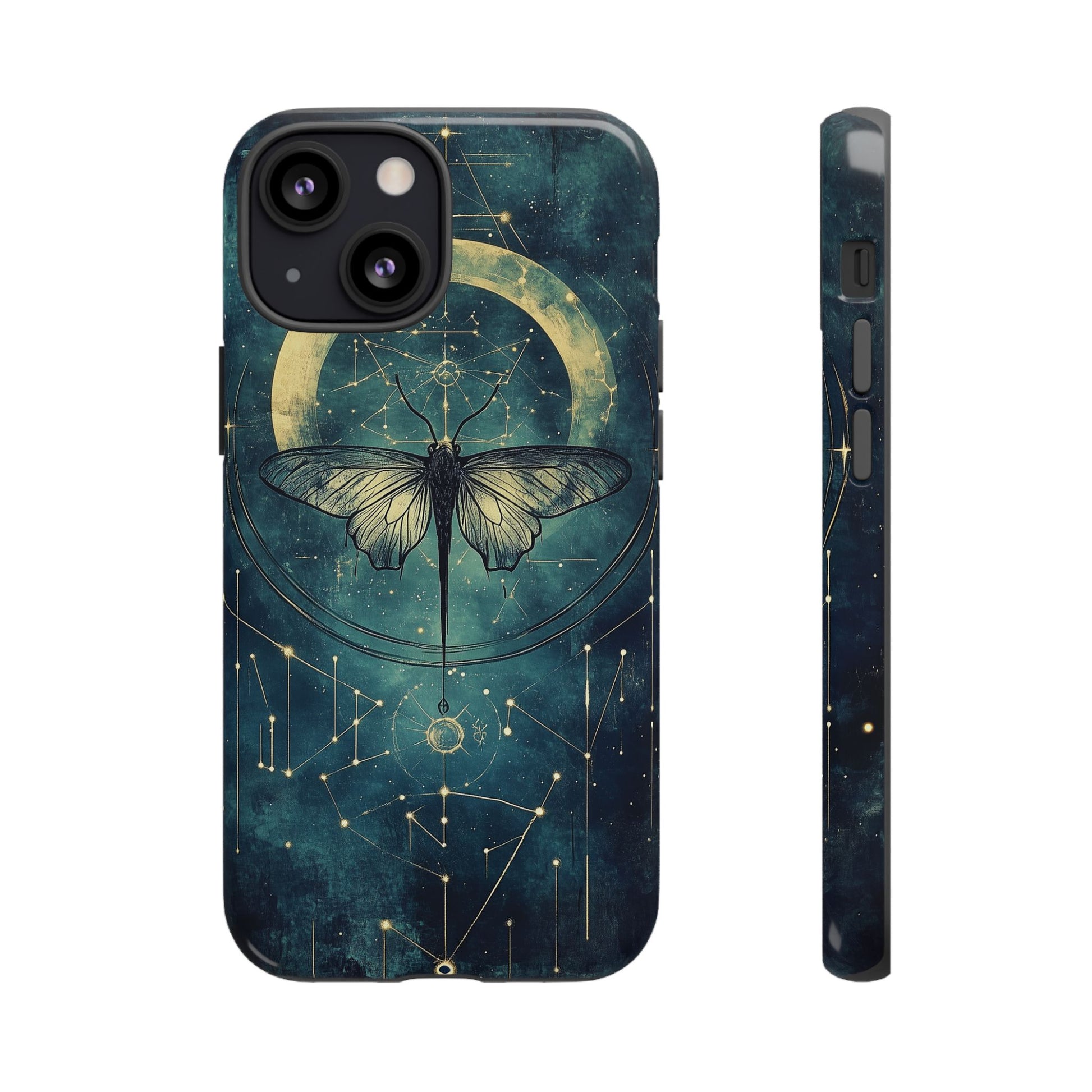 Celestial Dark Academia Phone Case Magical Moth Astrology Witchcraft Esoteric Entomology Nature Art iPhone 13 14 15 16 Pro Max Samsung Pixel