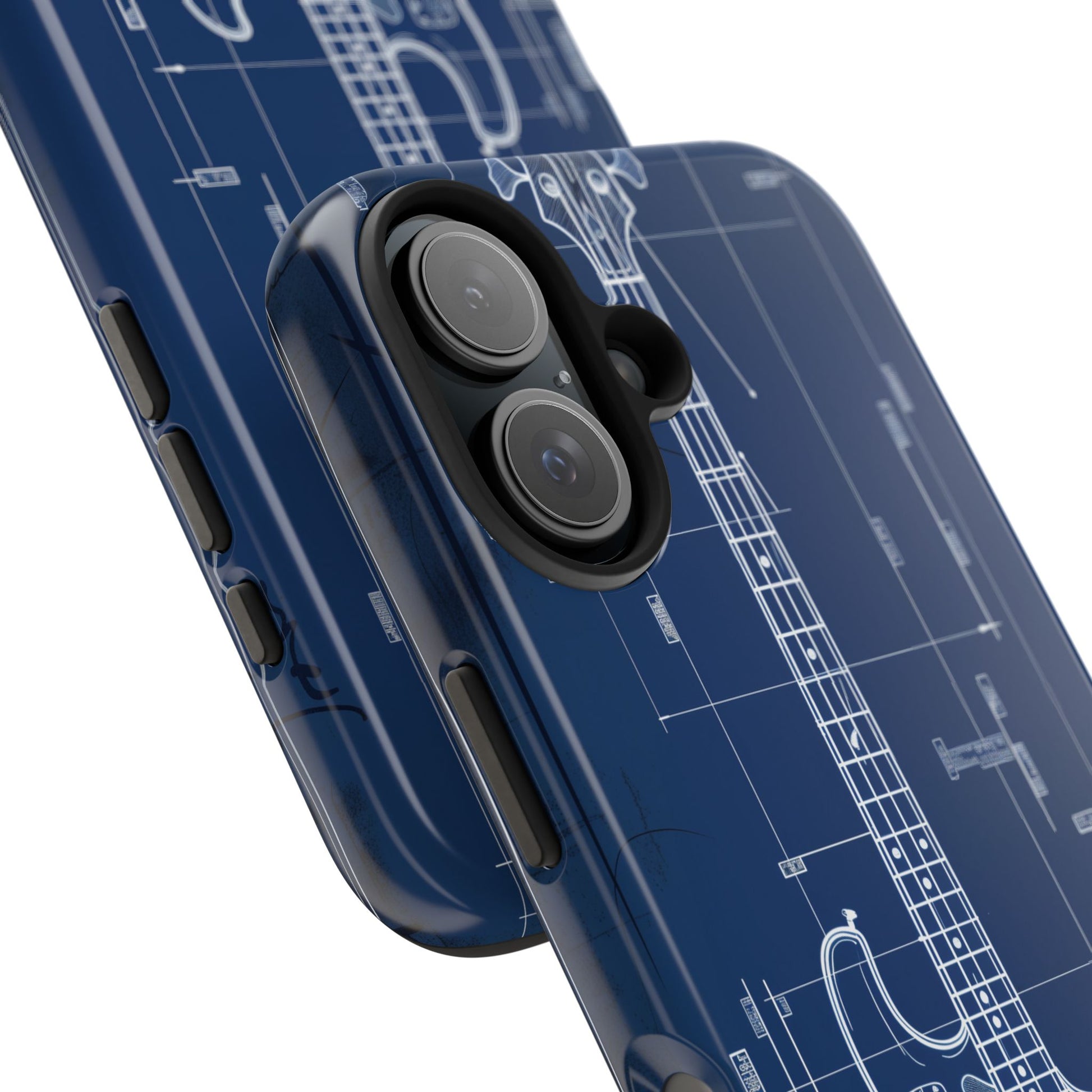 Guitar Phone Case Blueprint Schematic Vintage Custom Design Fender Gibson Rickenbacker Custom Rock Music Phone Accessories Musician Gift
