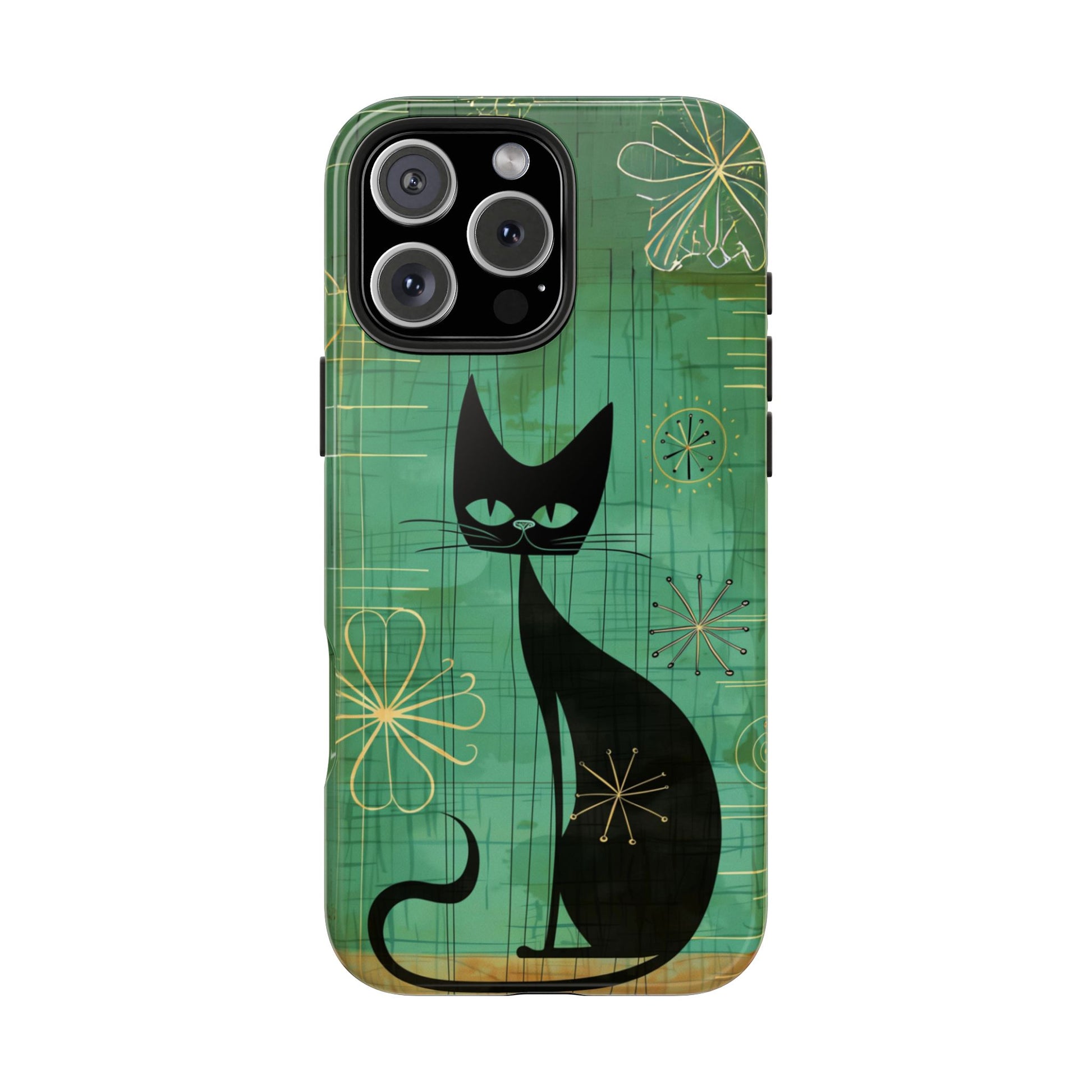 Mid-Century Modern Phone Case-Case, Mid Mod iPhone Case, Atomic Cats iPhone Case, Retro Chic Smartphone Cover, Unique Phone Case