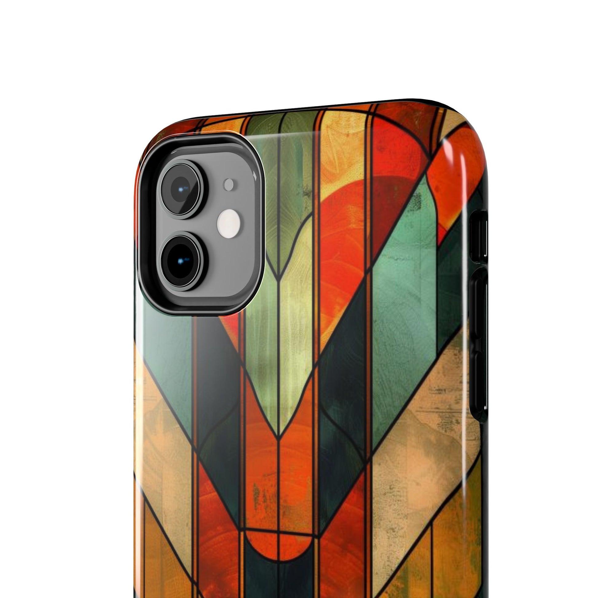 Noir Art Deco Colorful Stained Glass - Durable Dual Layer Iphone Case - Architect Phone Case