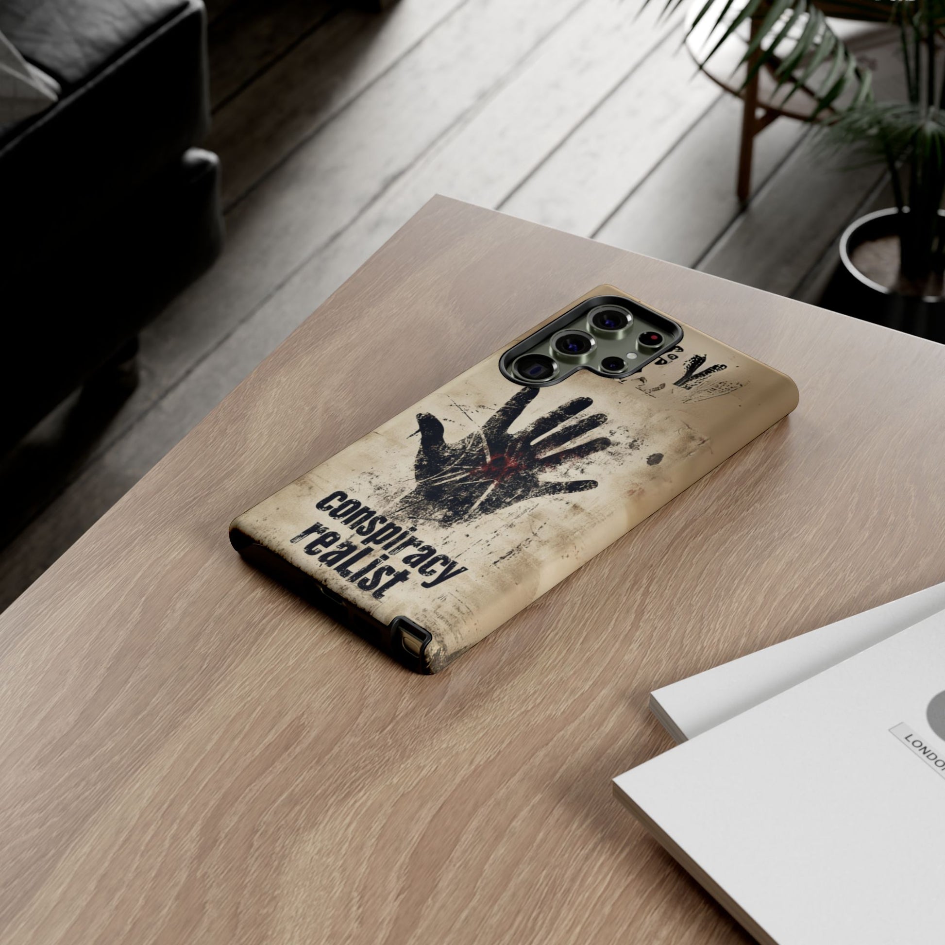 Conspiracy Theories Paranormal Mystery UFO X-Files Inspired Ghostly Hand Conspiracy Realist Cryptid iPhone 13 14 15 16 Pro Max Galaxy Pixel