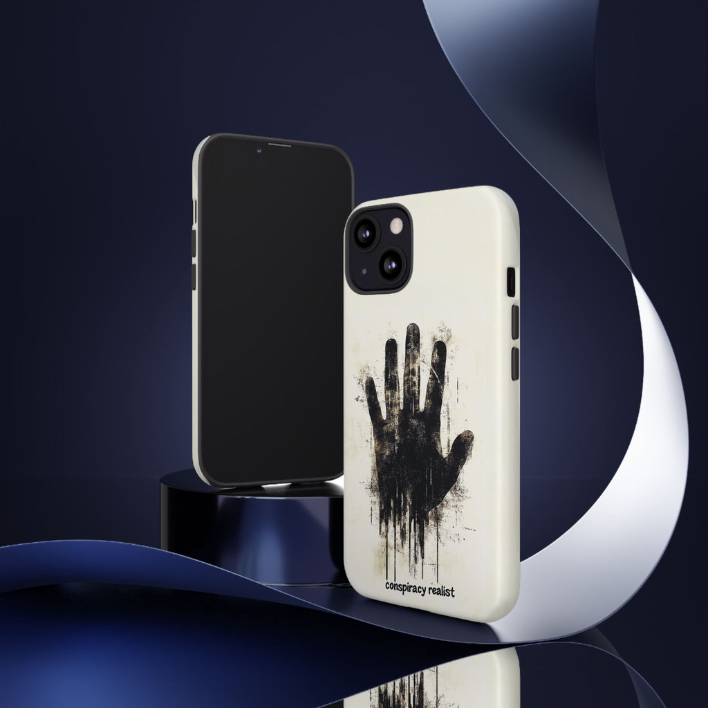 Conspiracy Realist Paranormal Mystery Design X-Files Inspired Ghostly Hand Conspiracy Theory Creepy iPhone 13 14 15 16 Pro Max Galaxy Pixel