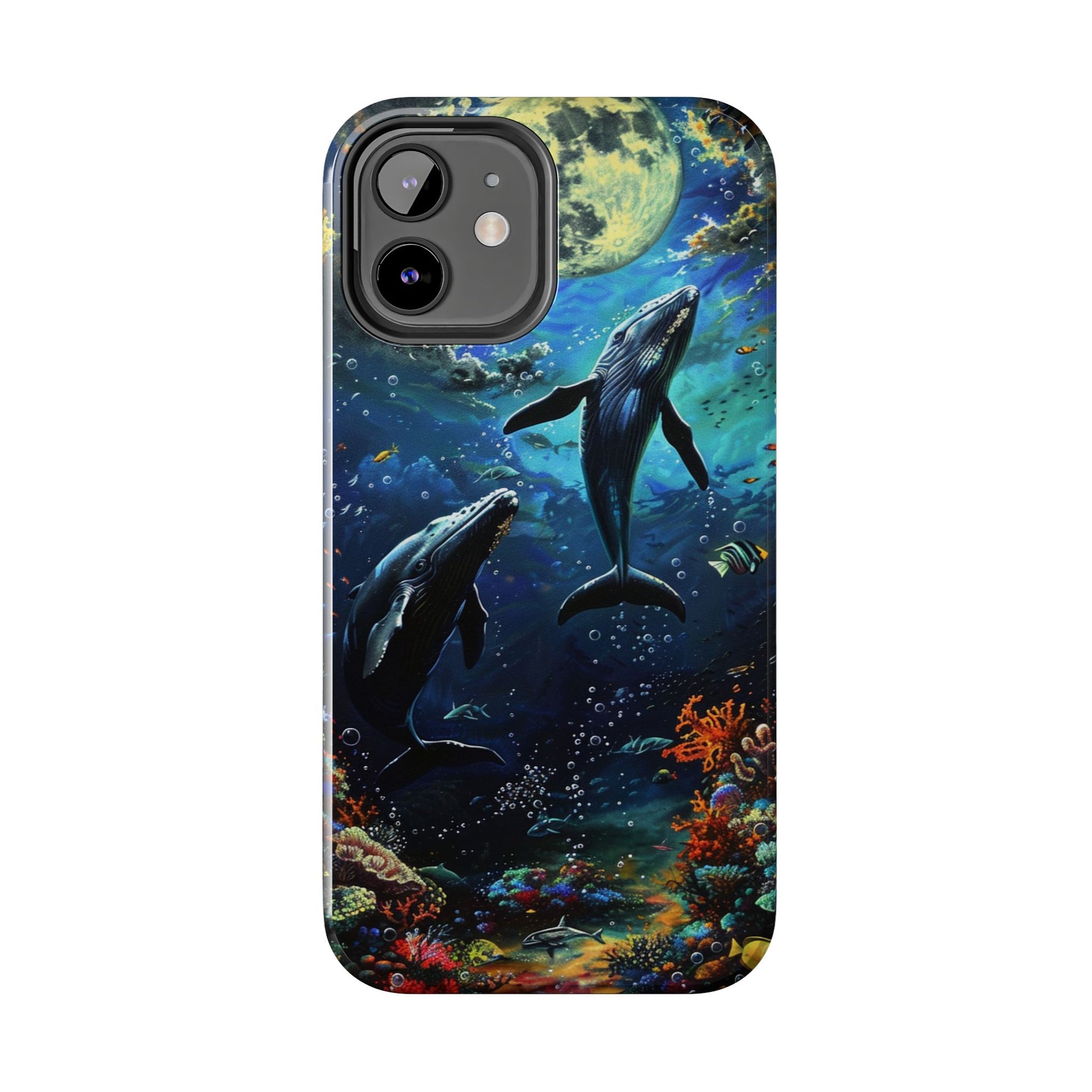 Moonlit Whales Underwater Phone Case - Durable and Stunning Protective Cover