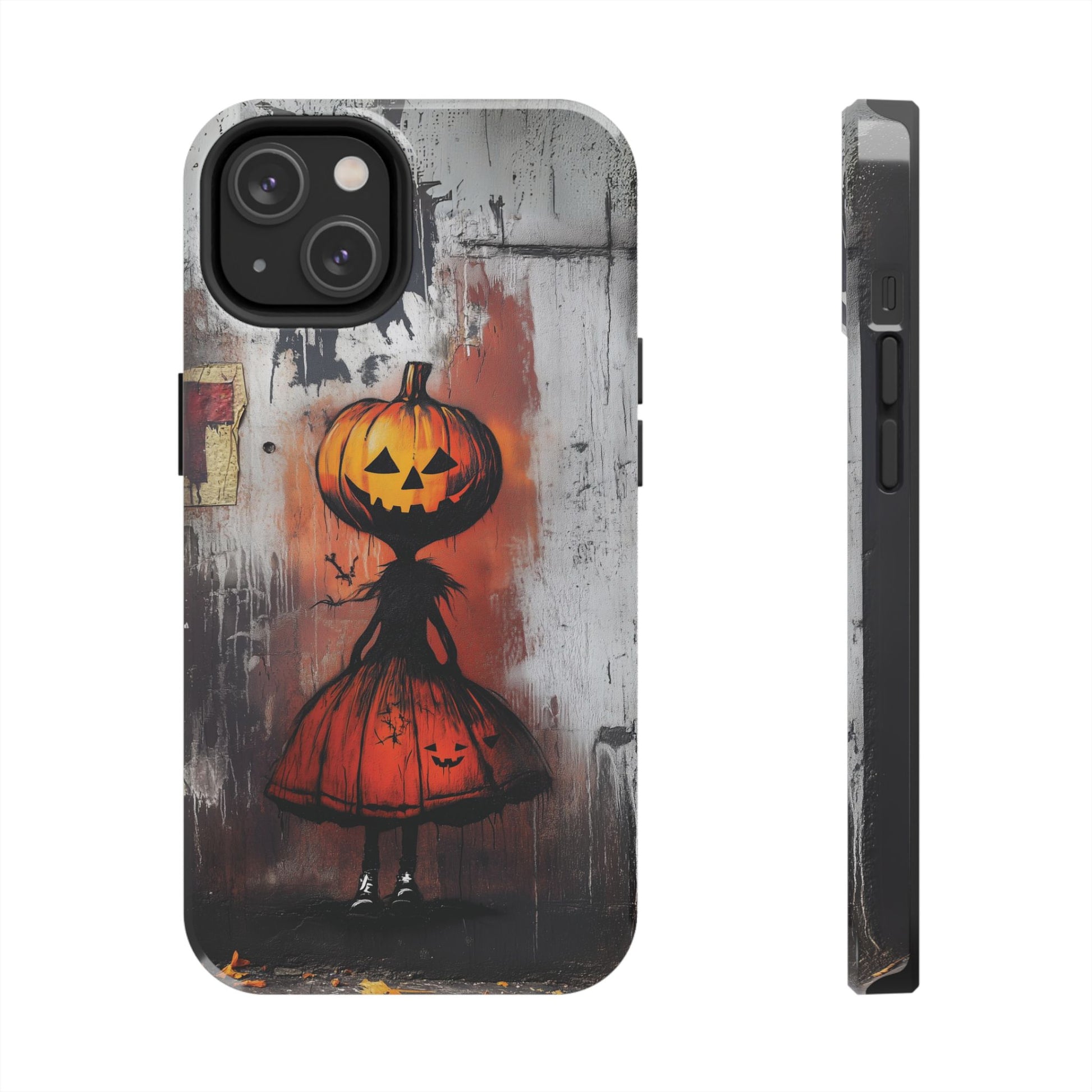 Halloween Pumpkin Wednesday Fall Artistic Gothic Dark Academia Street Art Urban Graffiti Phone Case Street iPhone 15 Pro Max Samsung Galaxy