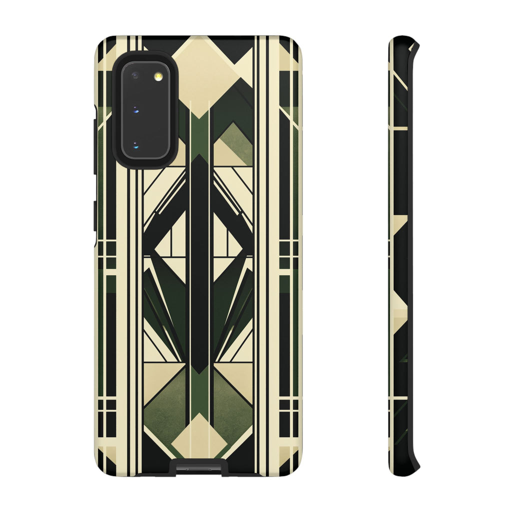 Dark Green Frank Lloyd Wright Inspired Phone Case Geometric Stained Glass Art Deco Marble Gold 13 14 15 16 iPhone Pro Max Galaxy Pixel