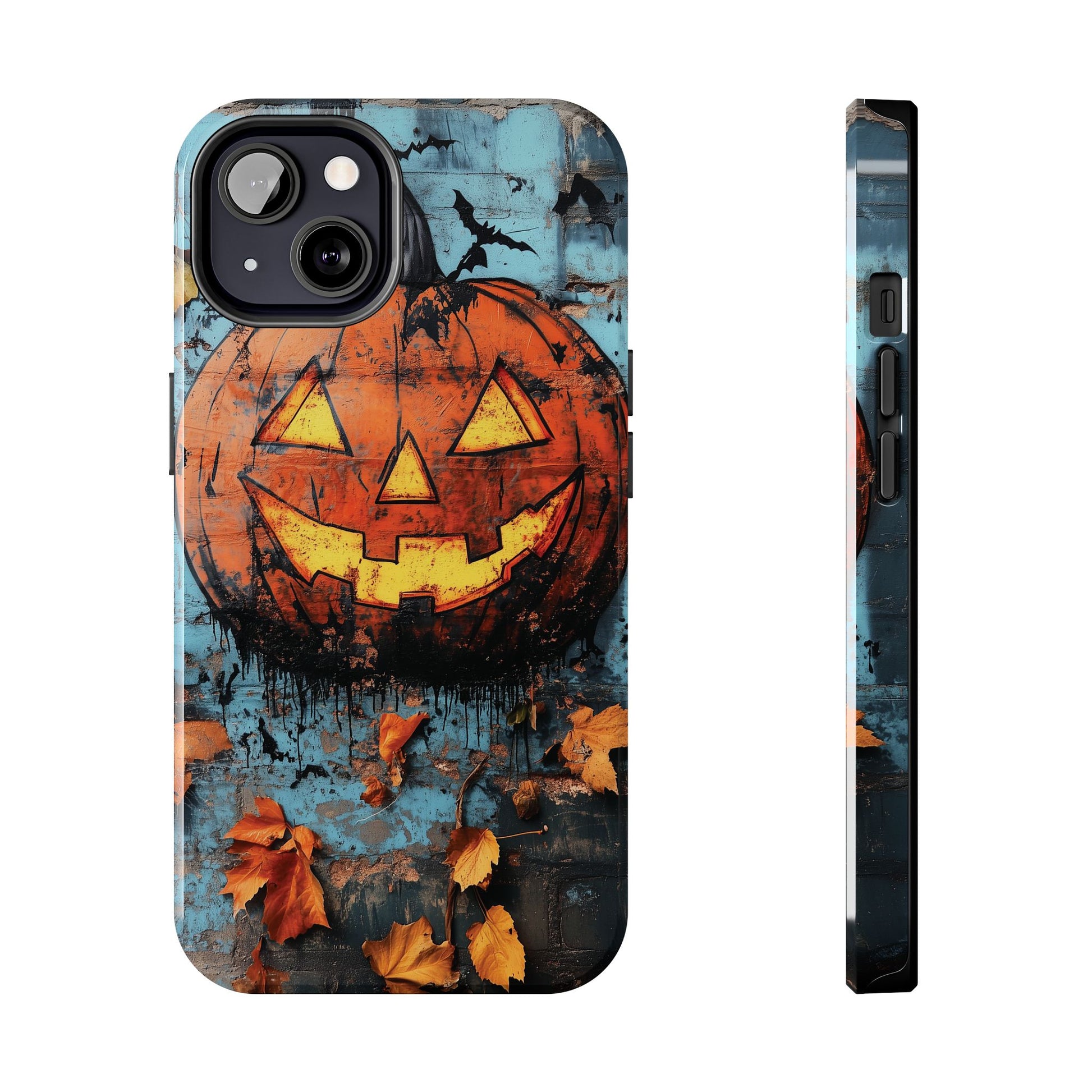Autumn Artistic Halloween Fall Pumpkin Jack Wall Gothic Dark Academia Street Art Urban Graffiti Phone Case Street iPhone 15 Pro Max Samsung