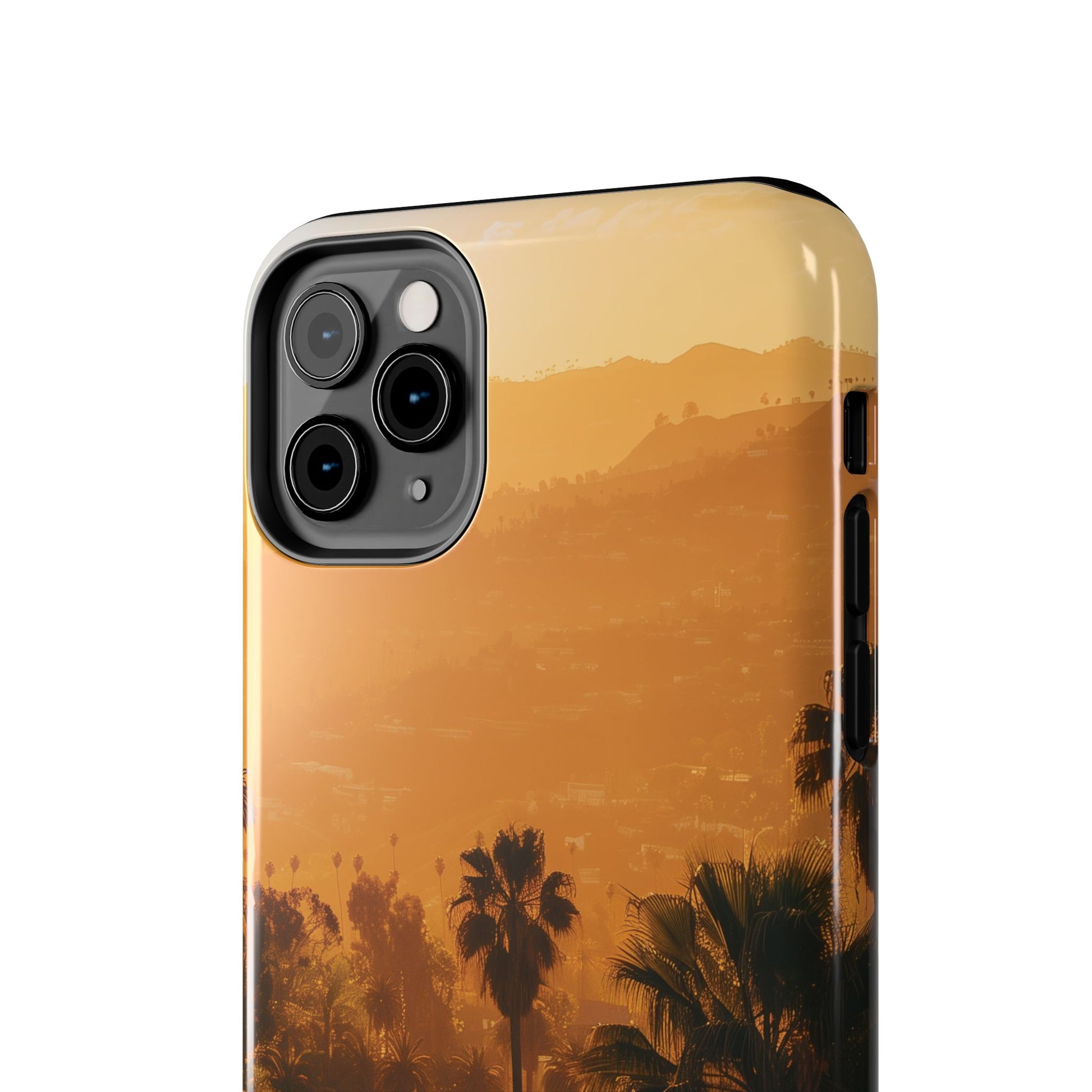 Los Angeles Sunset iPhone Case, Golden Hour Scenic View, Hollywood Hills Sunset Phone Case, Palm Trees Phone Case, iphone 15 pro max case